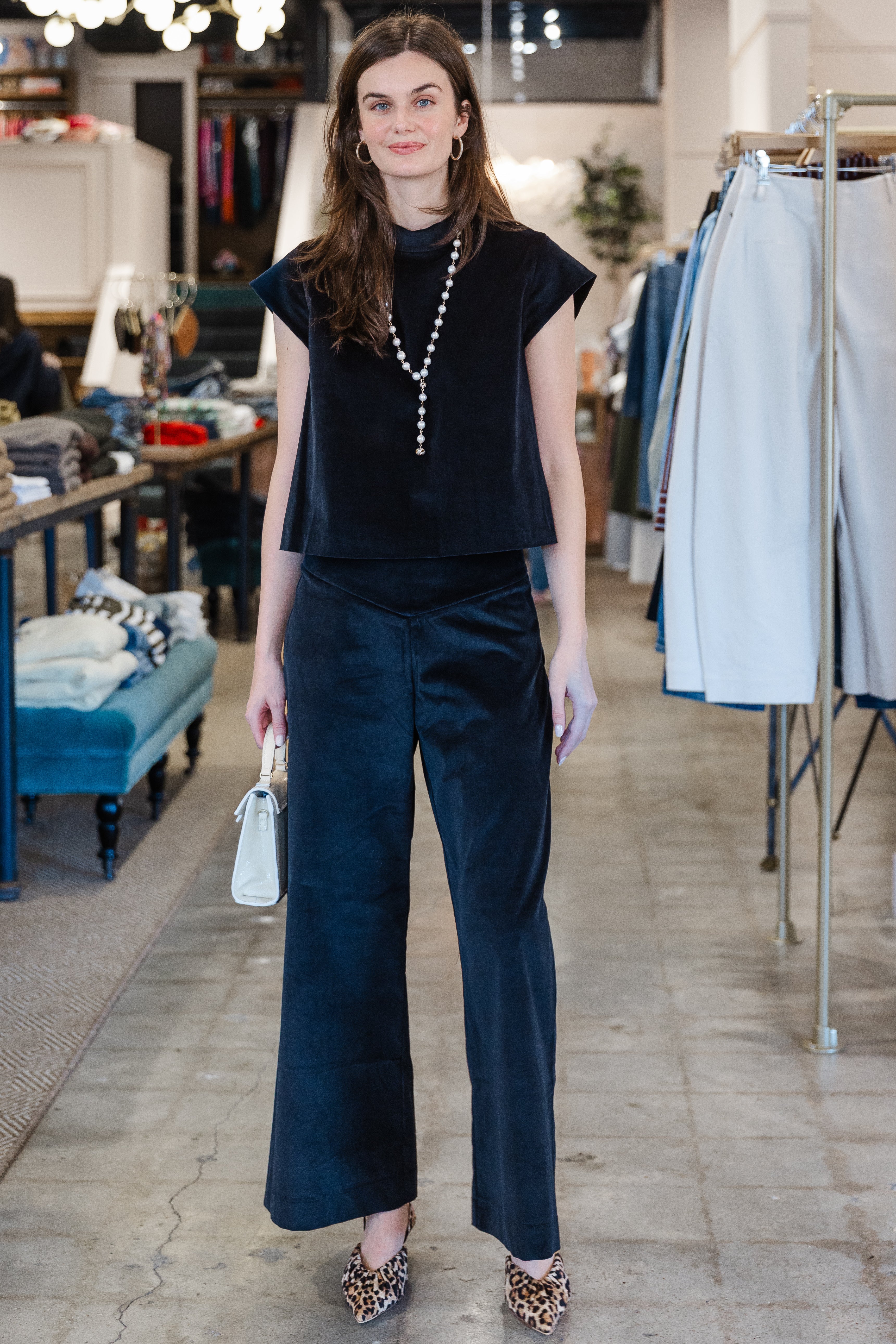 Audrey Top - Navy Velvet
