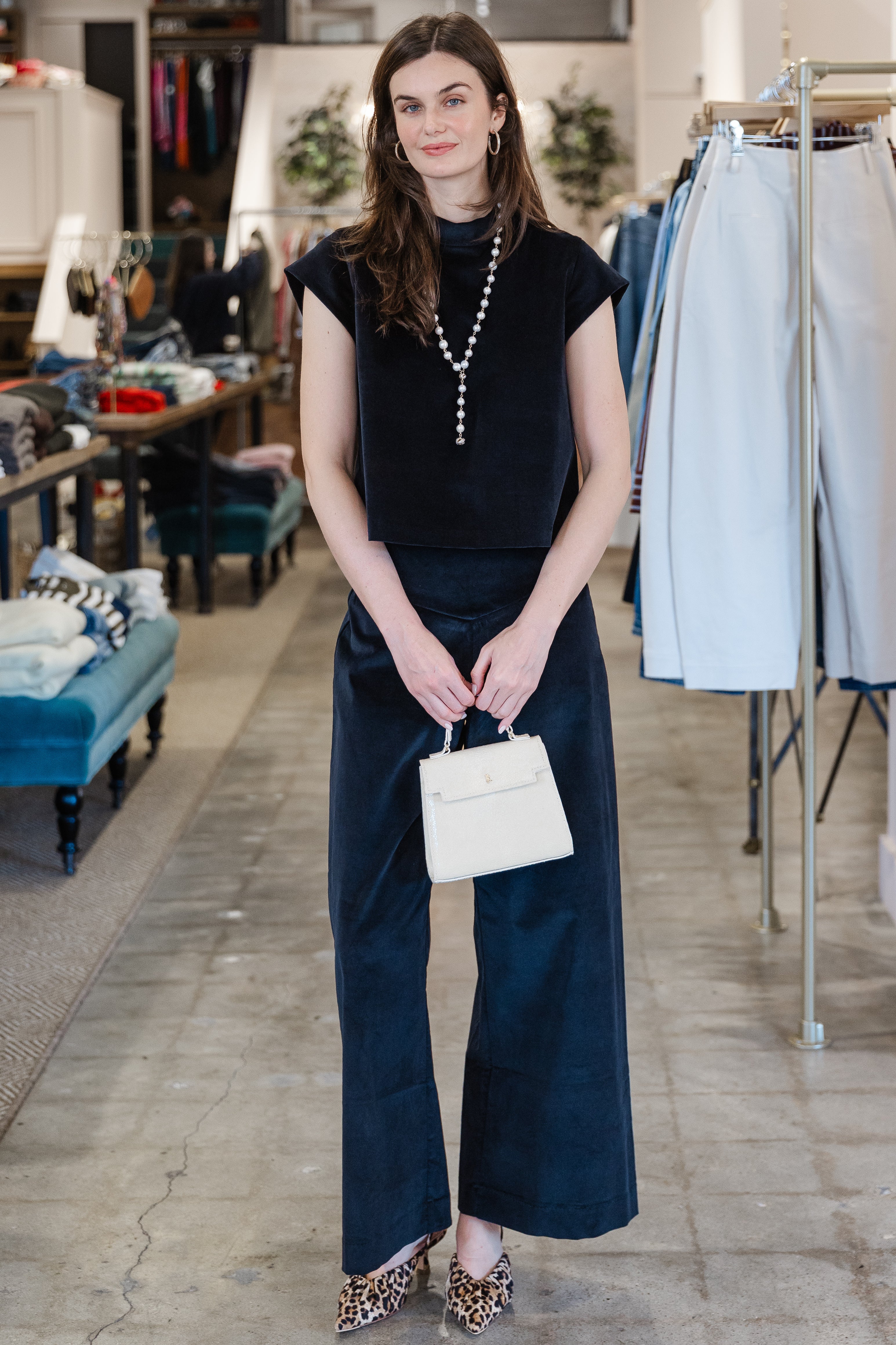 Audrey Top - Navy Velvet