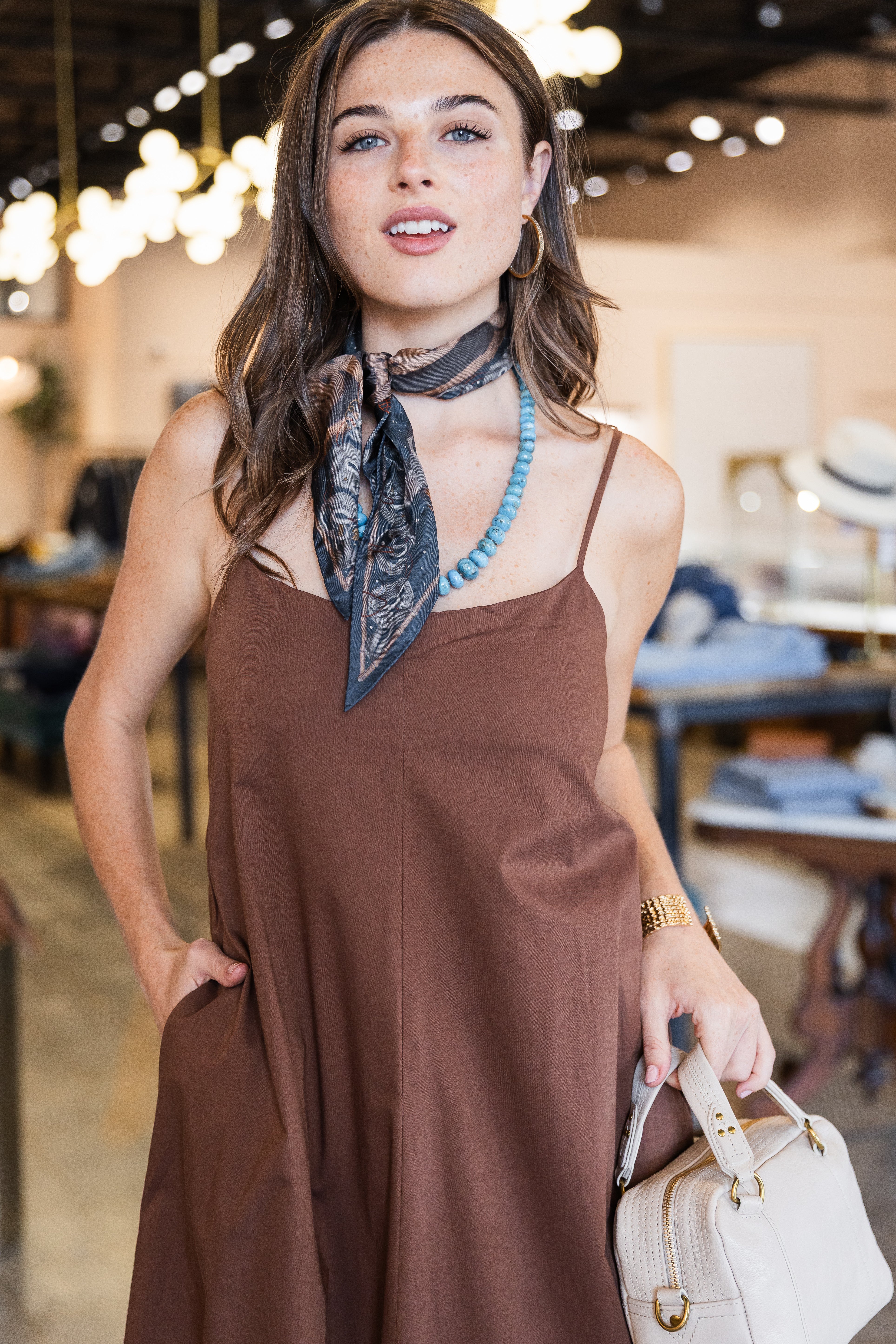 Aniela Maxi Dress - Chestnut Brown