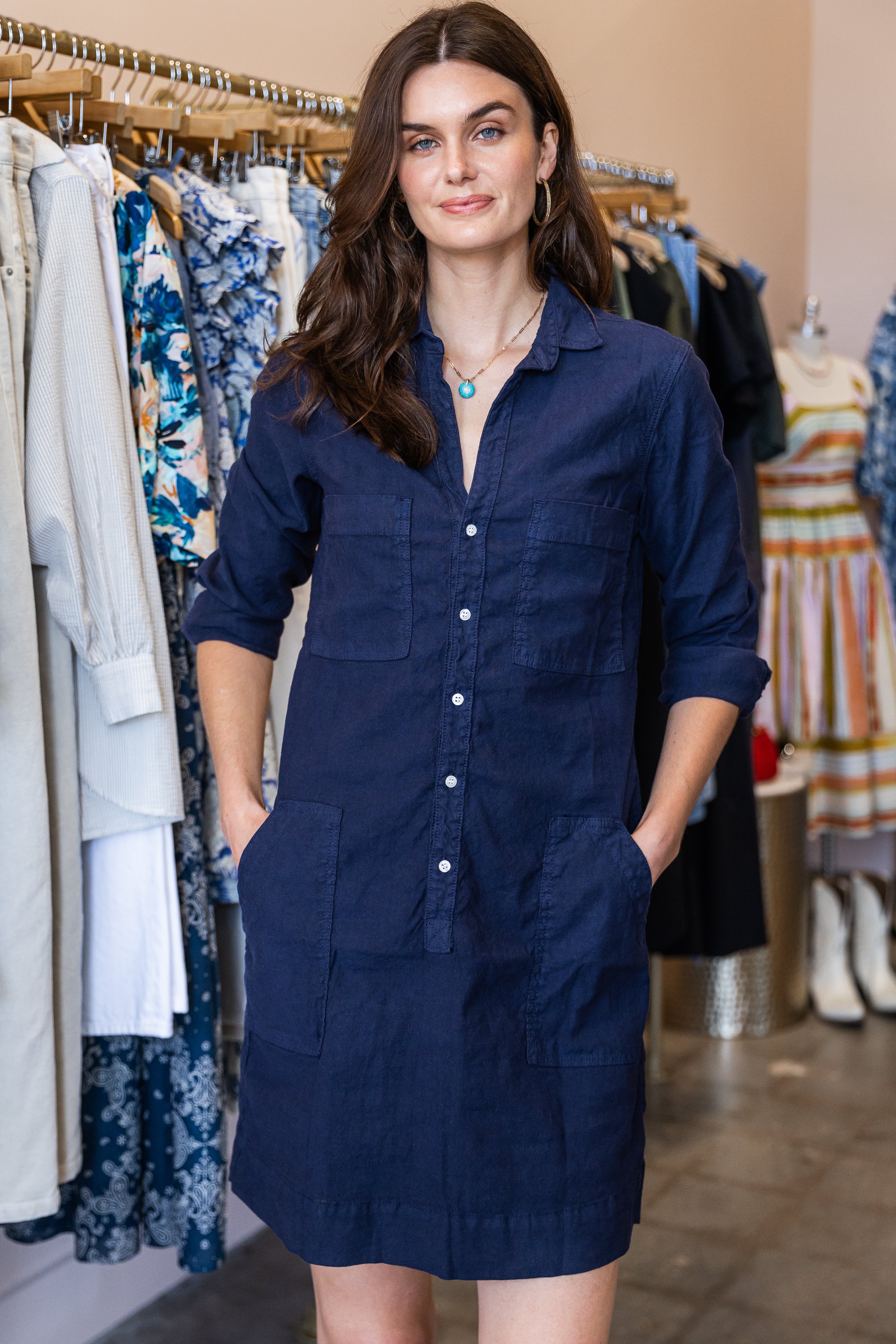 Southern Playsuit Dress - Summer Navy