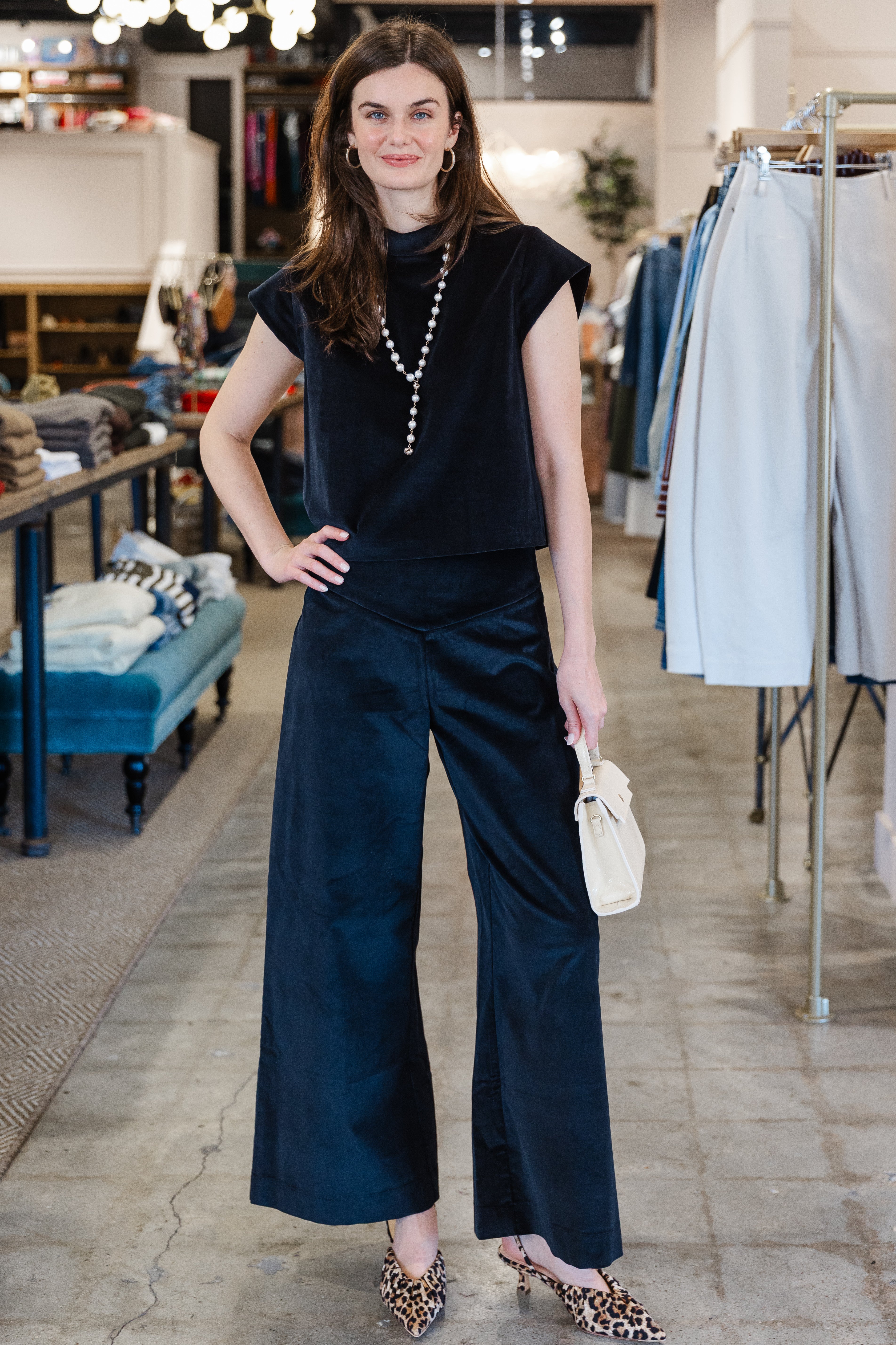 Audrey Top - Navy Velvet