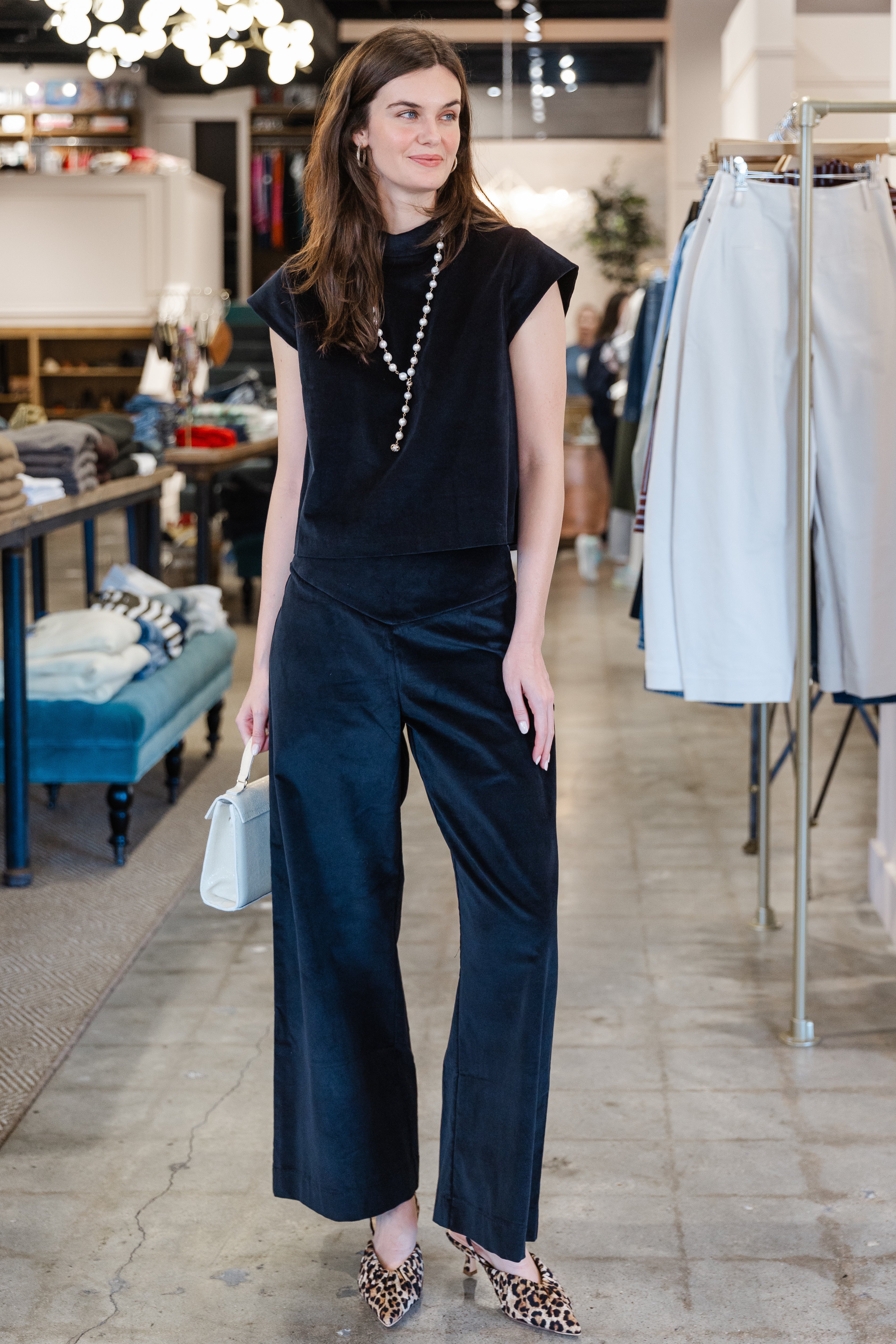 Audrey Top - Navy Velvet