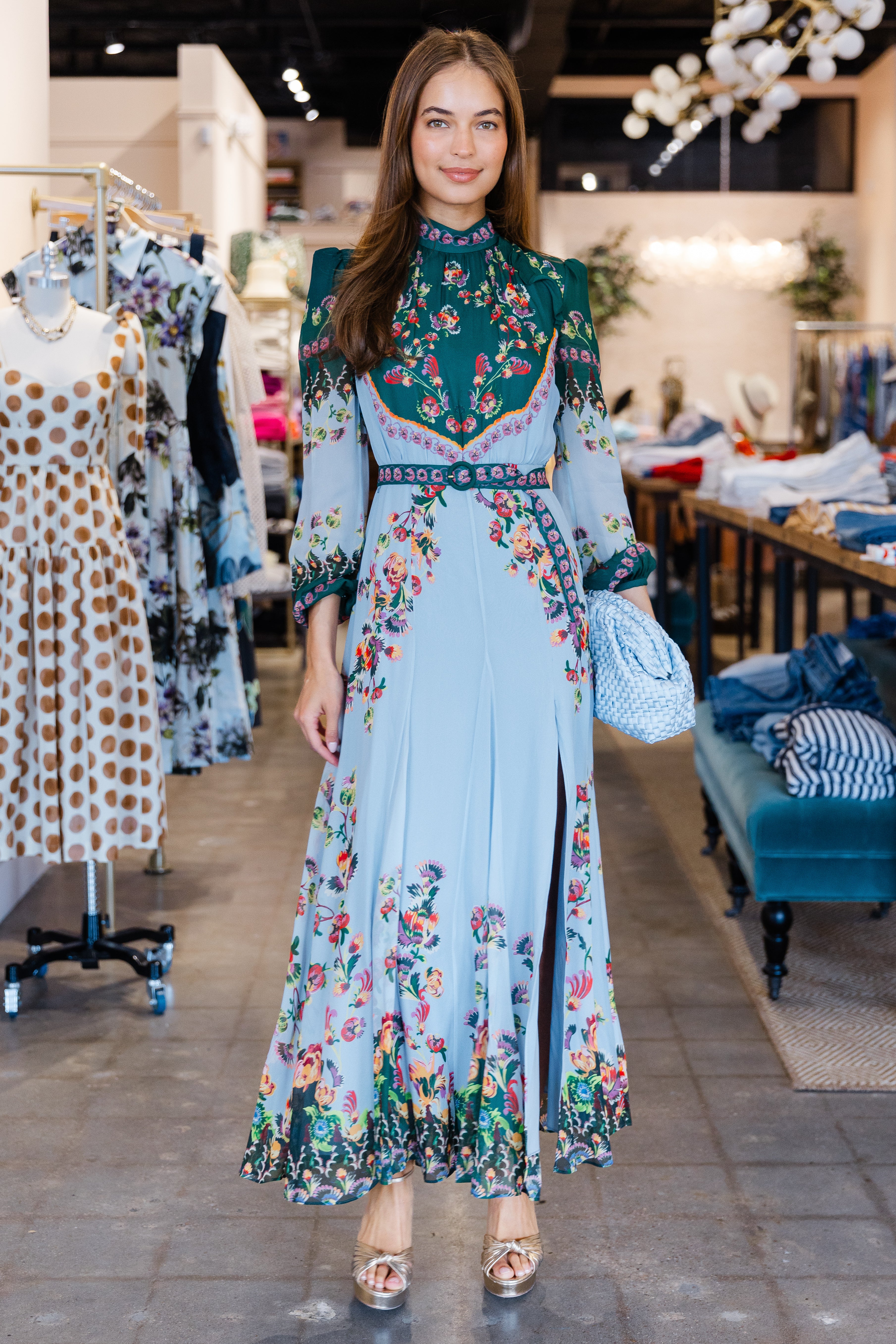 Jacqui-B Dress- Saffier Trellis