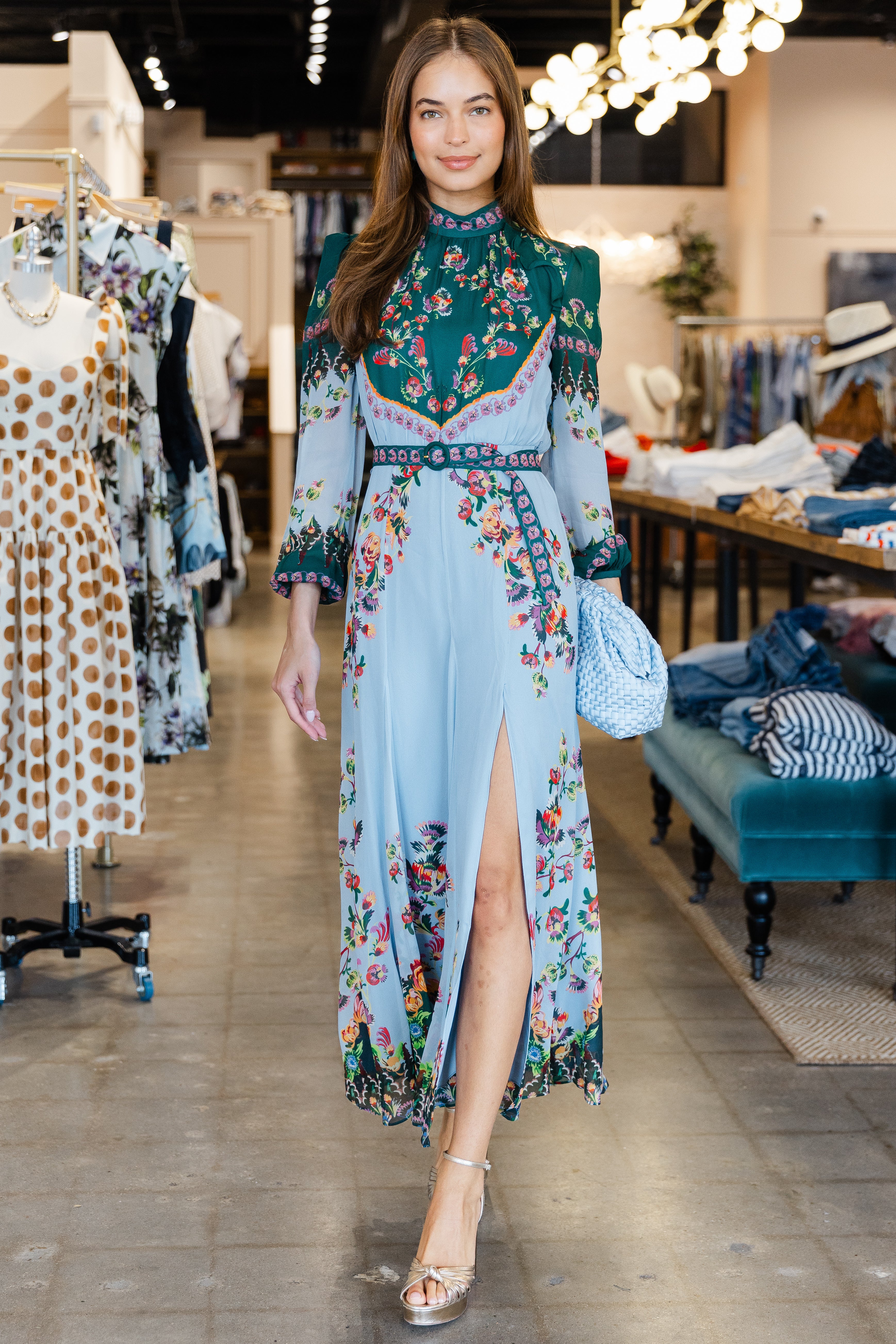 Jacqui-B Dress- Saffier Trellis
