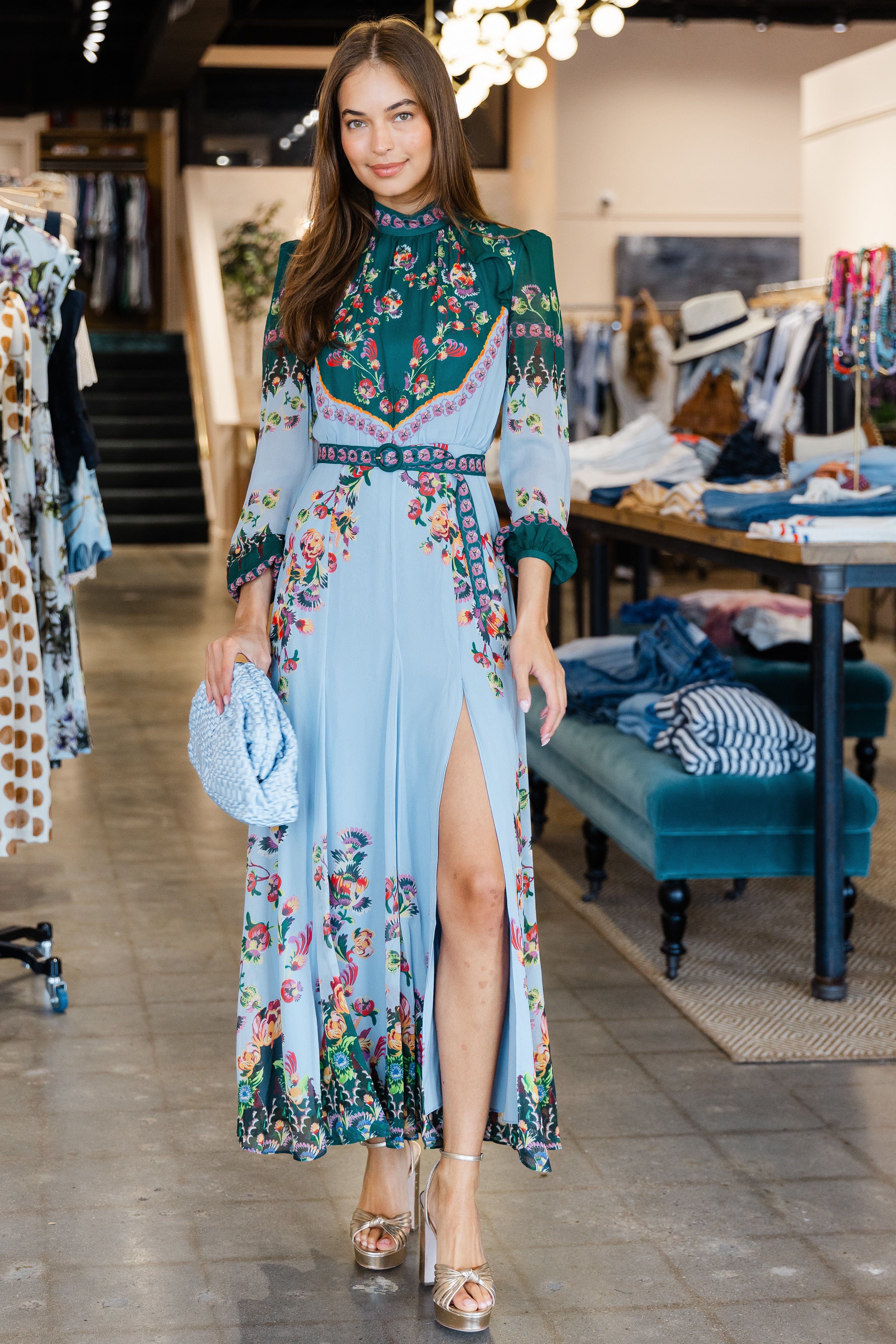 Jacqui-B Dress- Saffier Trellis