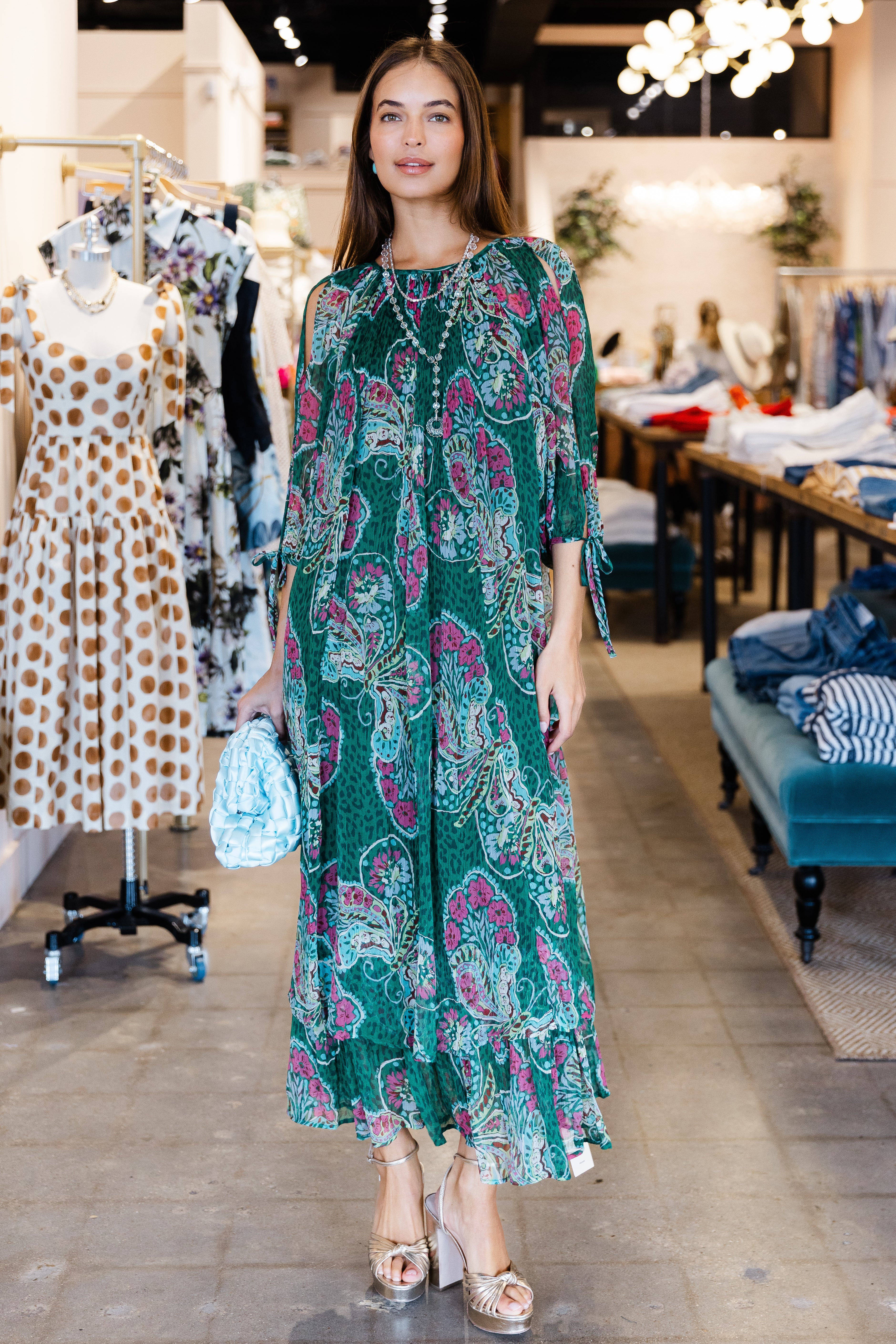 Hayden Dress - Butterfly Bloom Green