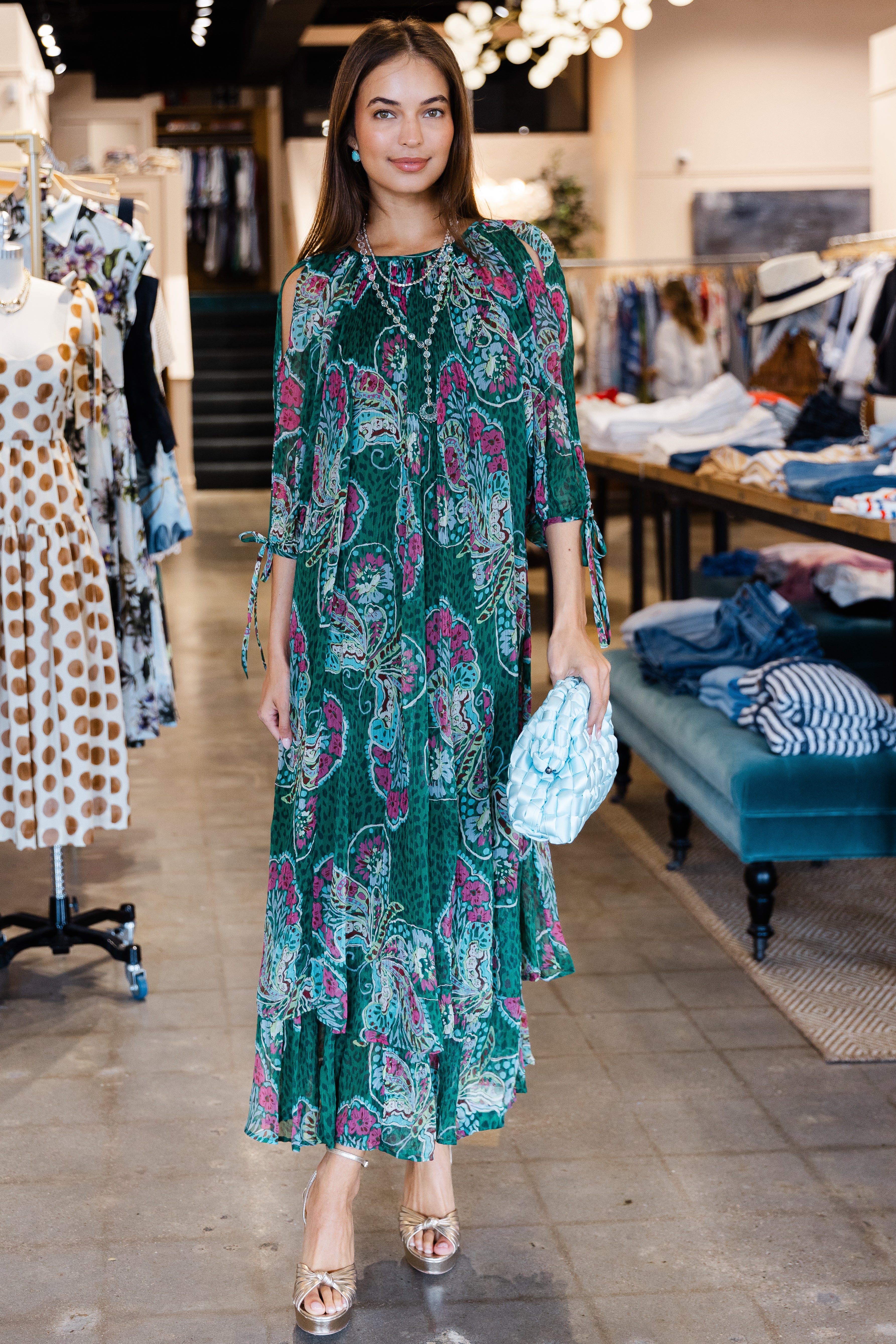 Hayden Dress - Butterfly Bloom Green