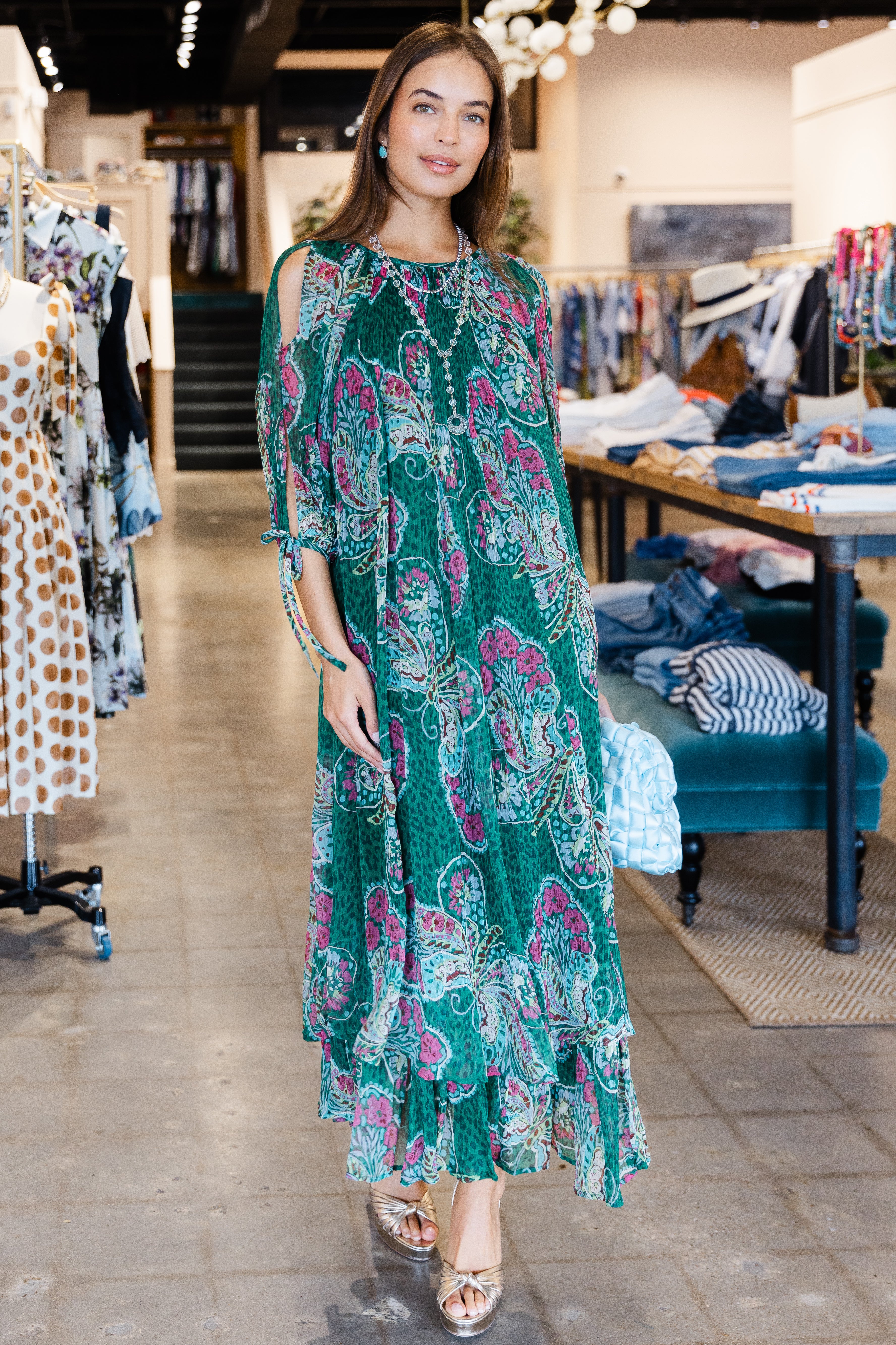 Hayden Dress - Butterfly Bloom Green