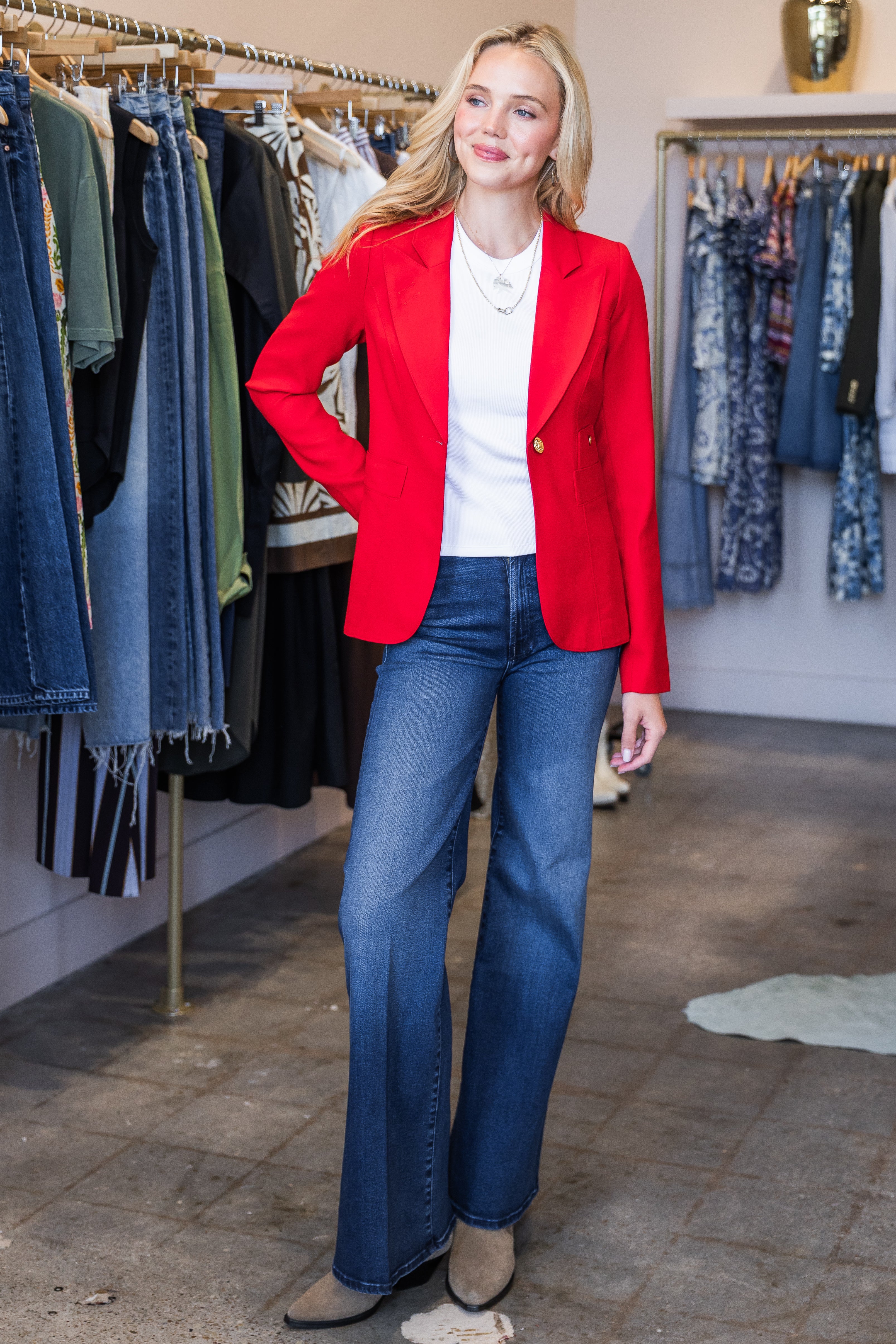 Classic Duchess Blazer - Red