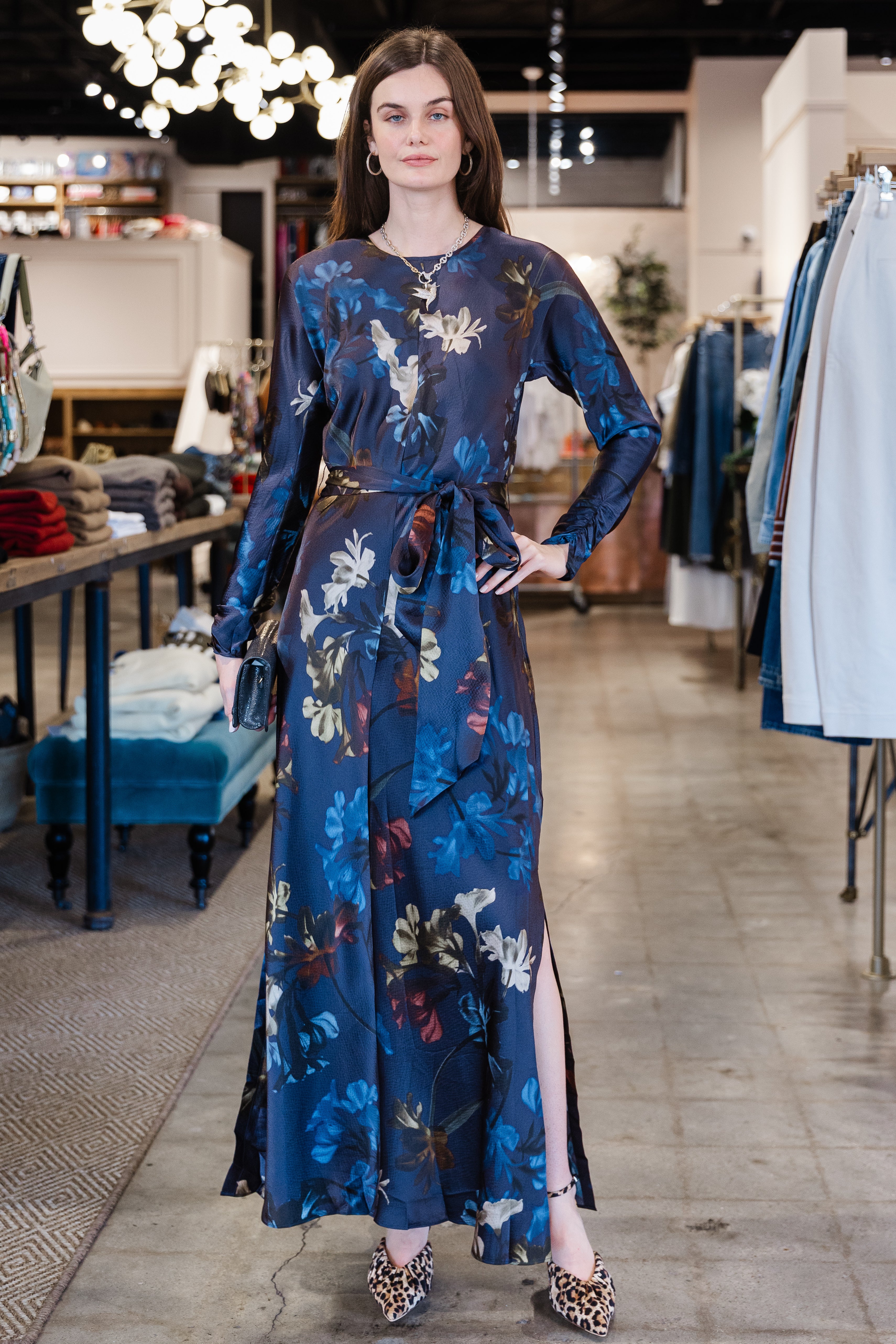 Montgomery Dress - Elysian Flora Navy