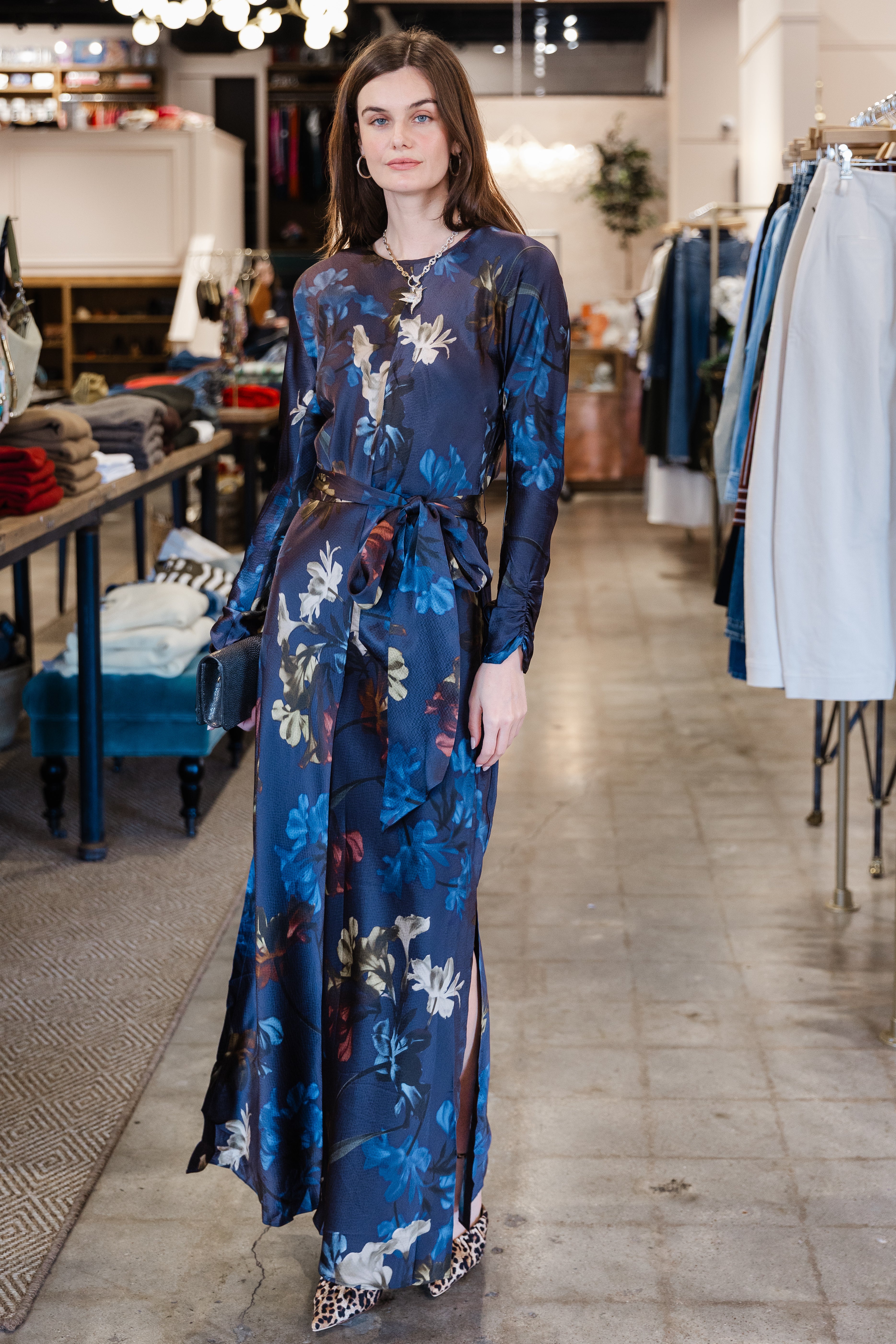 Montgomery Dress - Elysian Flora Navy