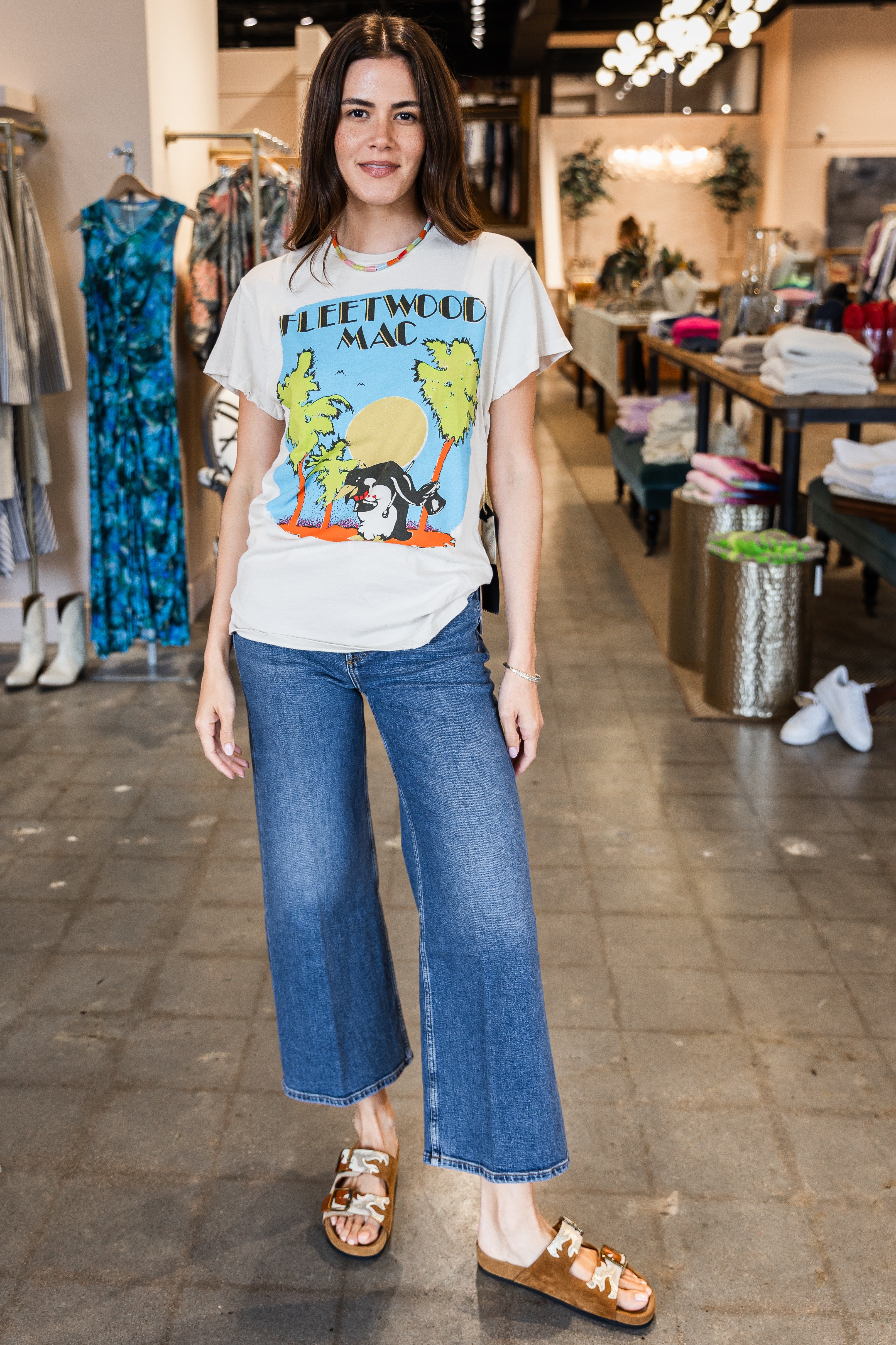 High Rise Wide Leg Crop - Mid 70s