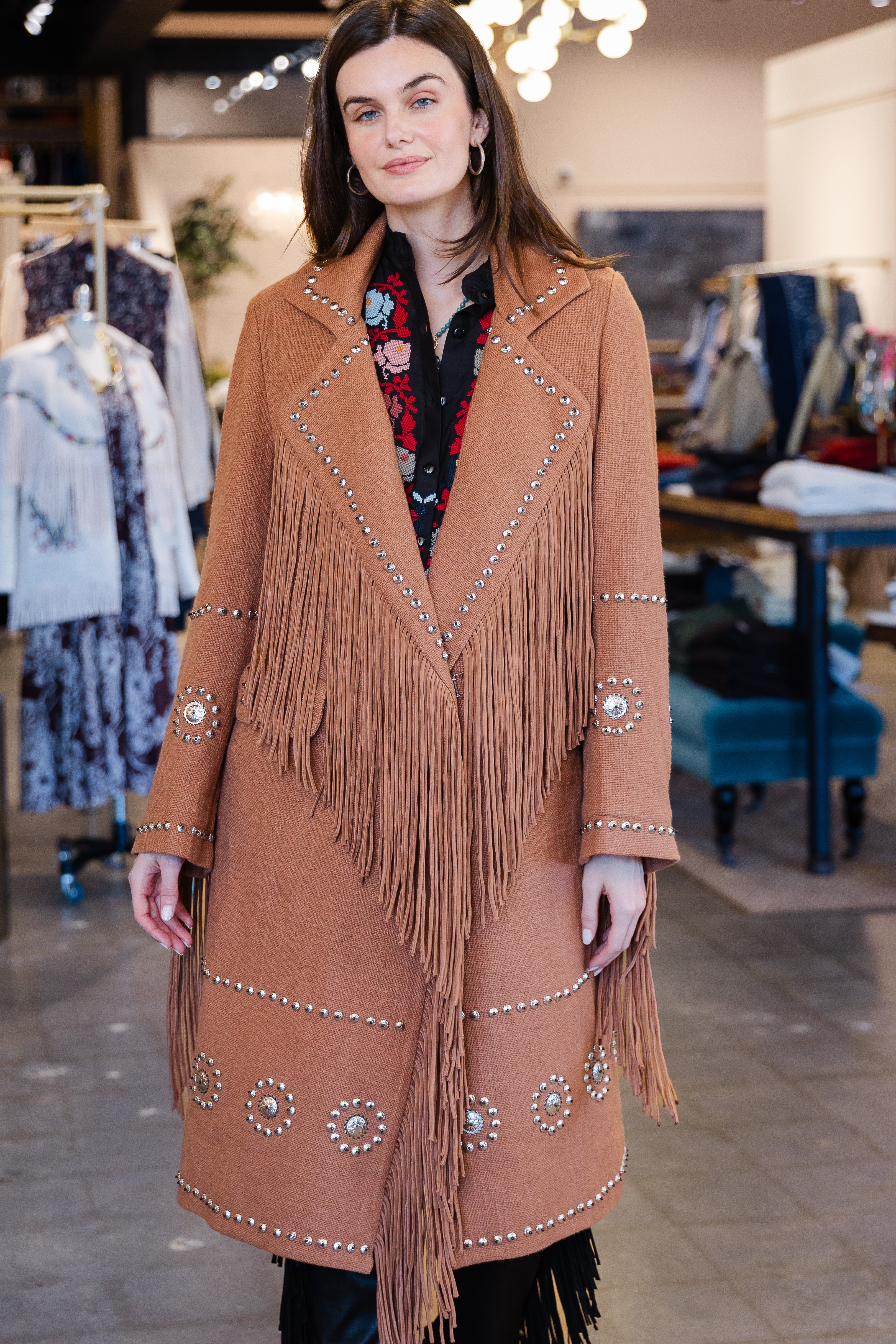 Petunia Fawn Stud Coat - Medium Brown