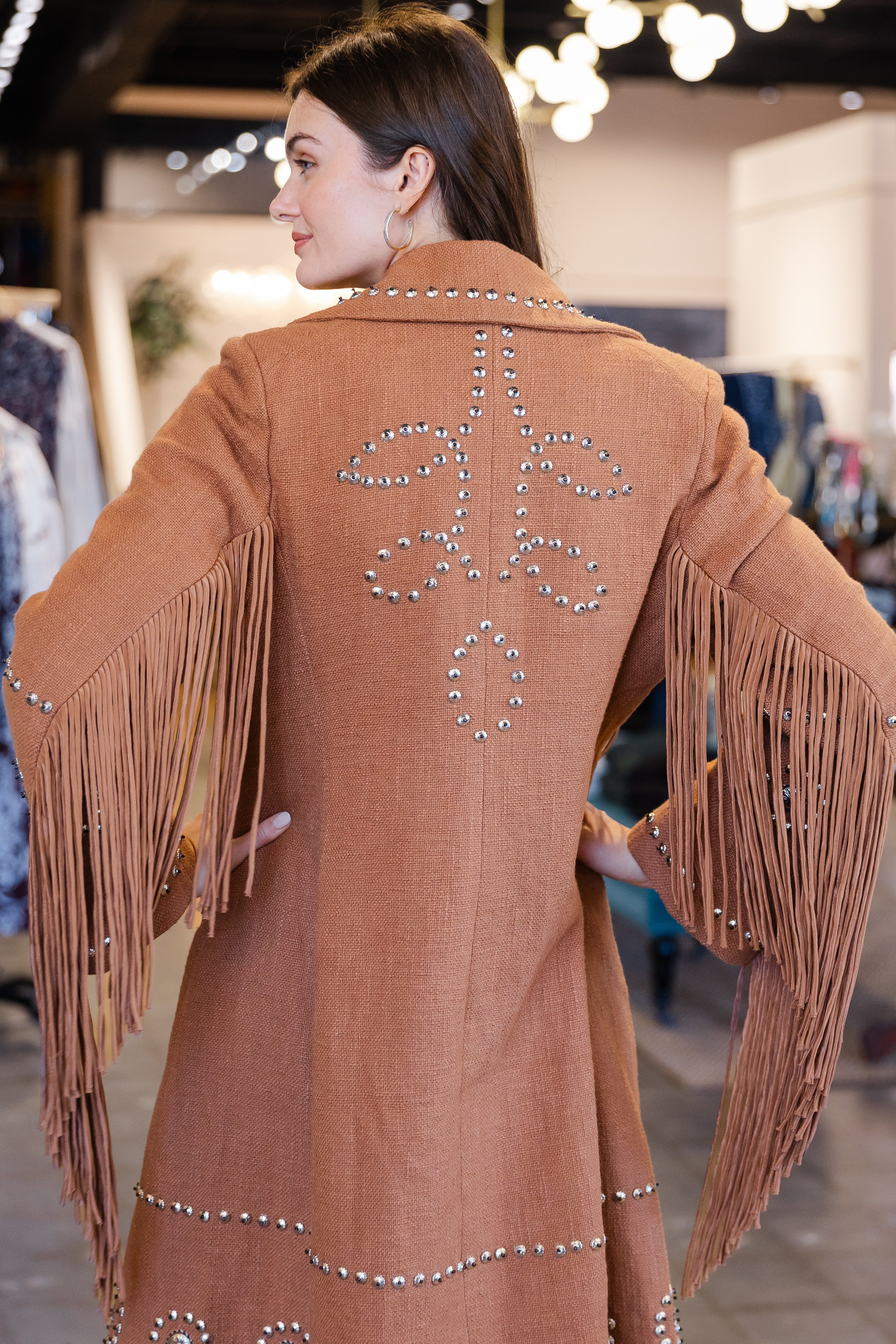 Petunia Fawn Stud Coat - Medium Brown