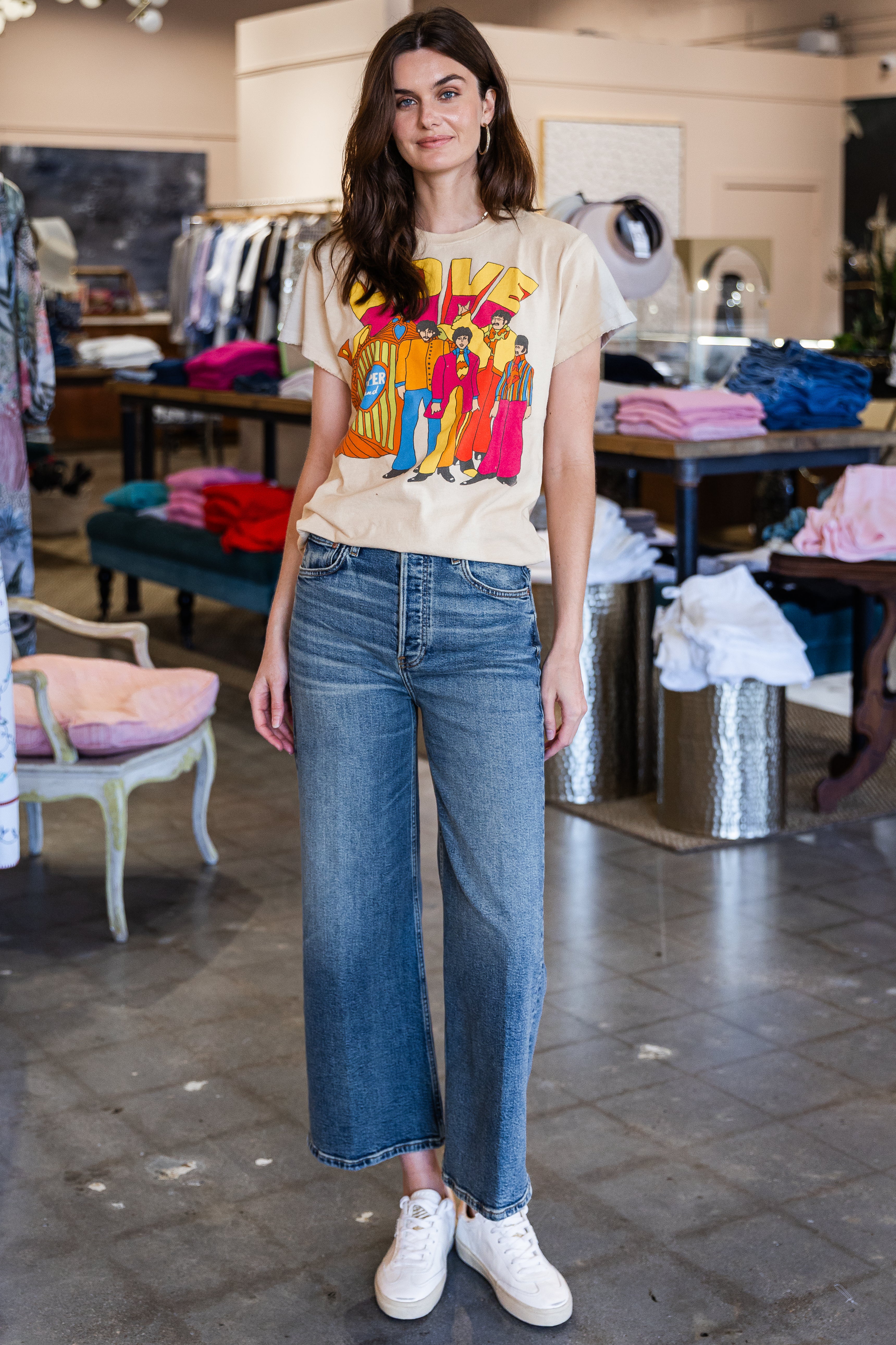 The Beatles LOVE Crew Tee - Tea Stained