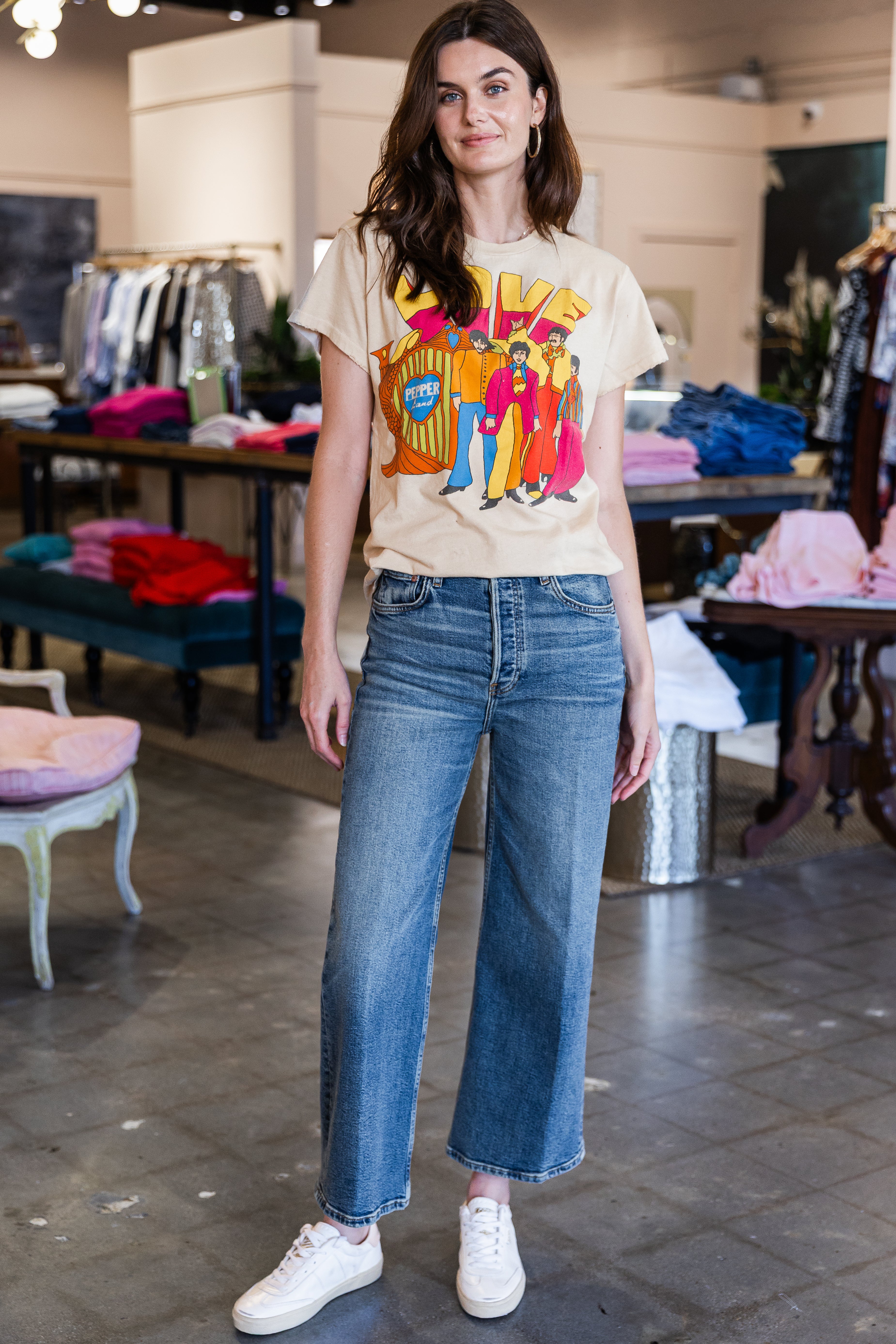 The Beatles LOVE Crew Tee - Tea Stained