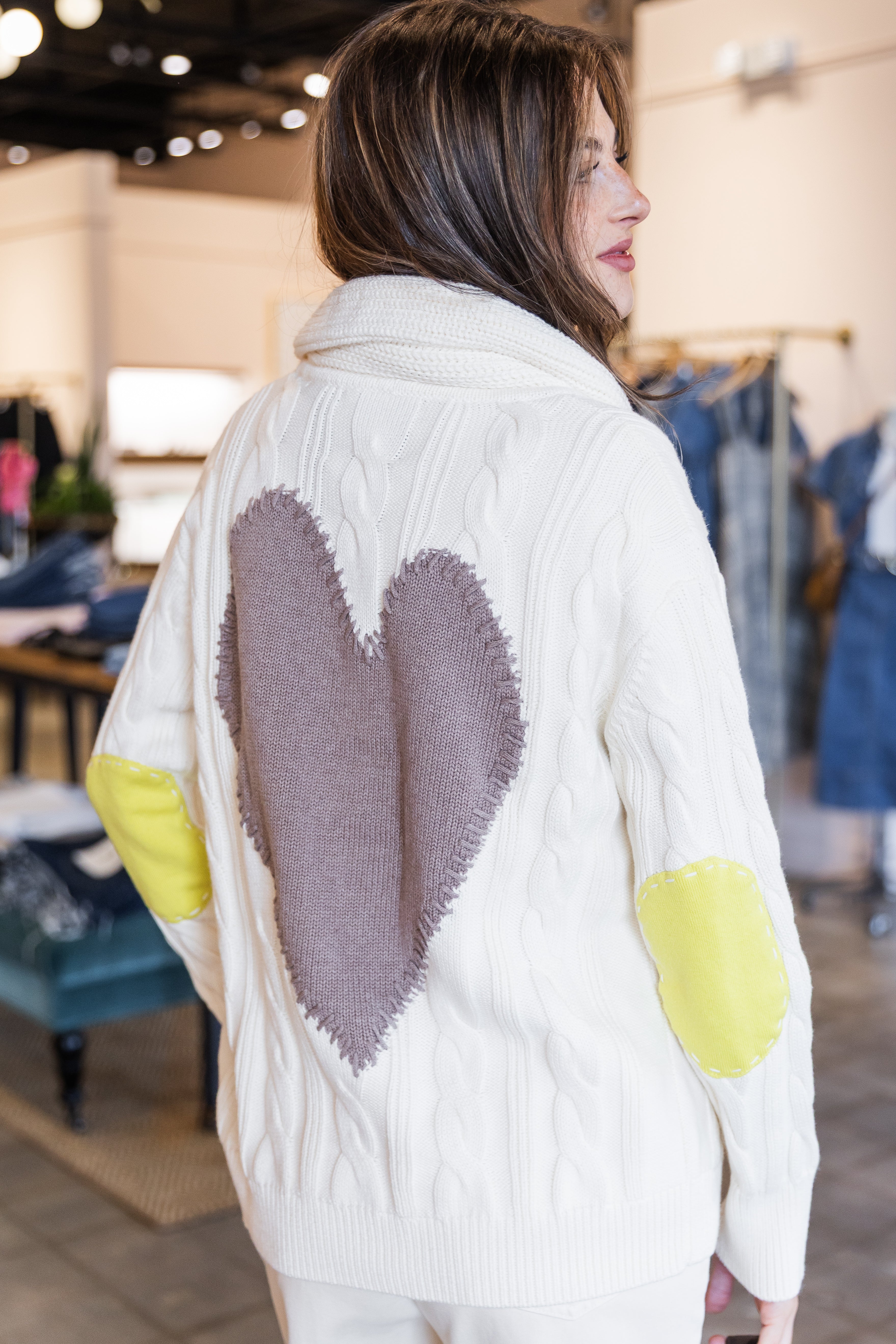 Shawl Collar Helen Imperfect Cardigan - Natural