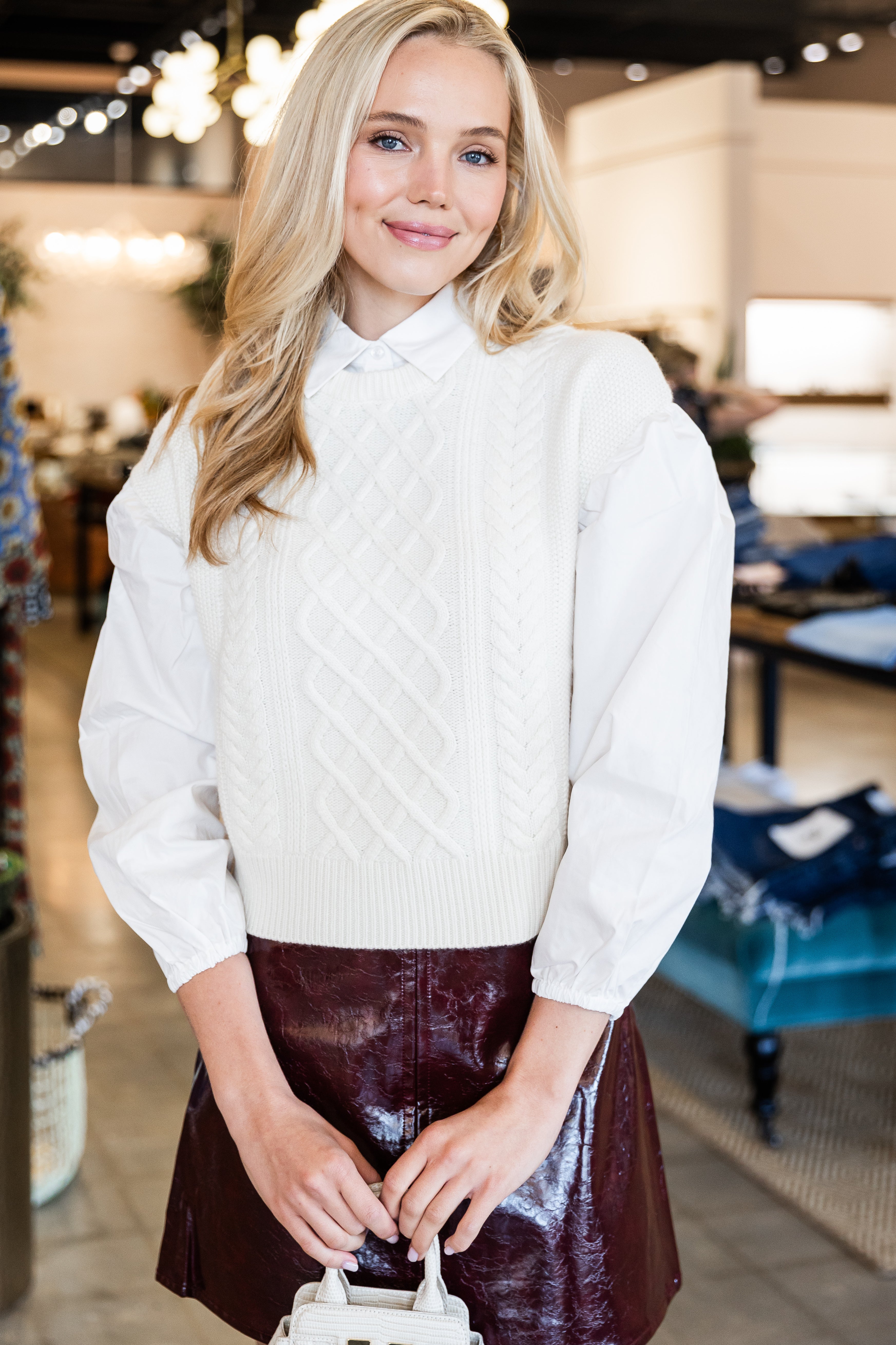 Skye Cable Shirt - Ivory