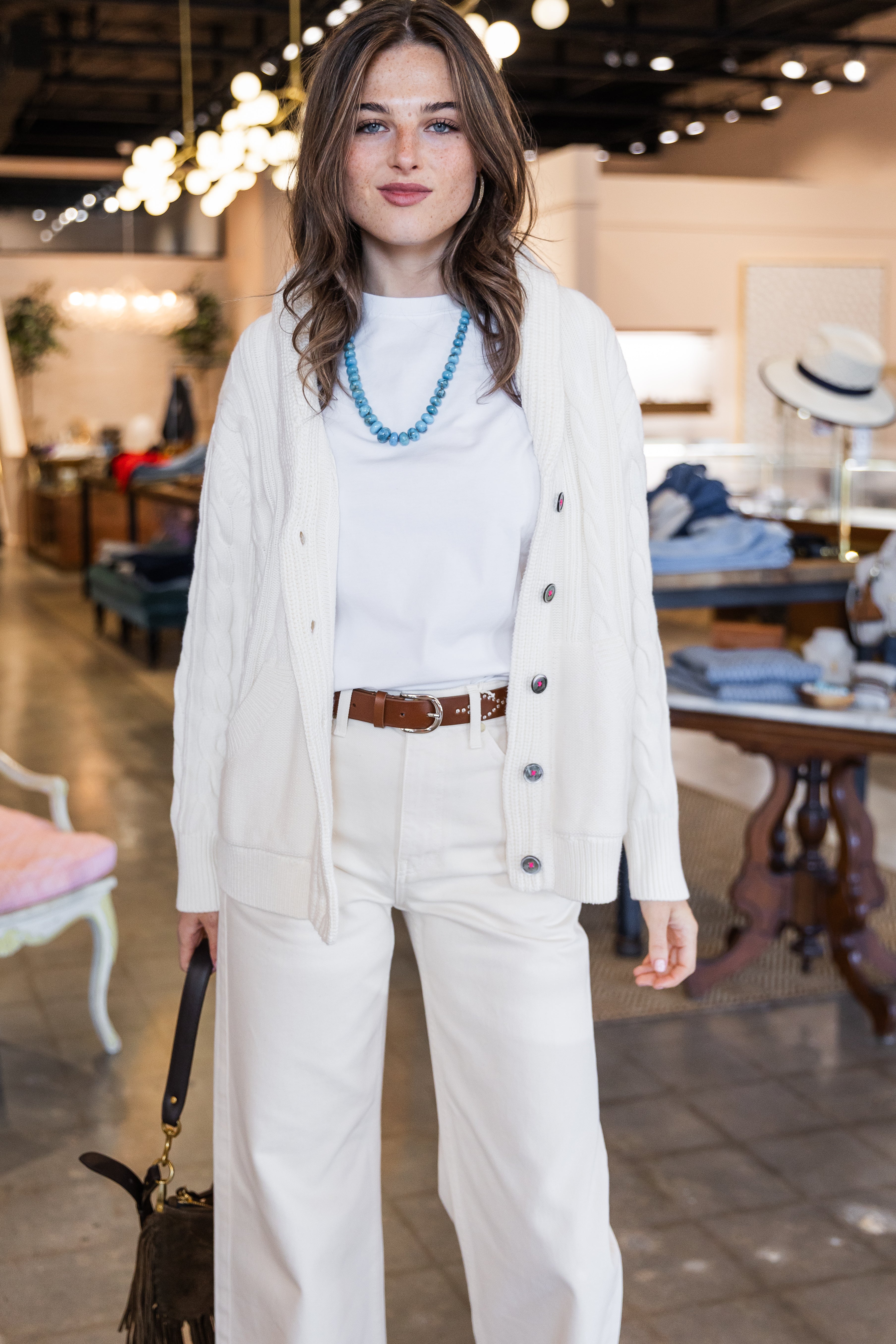 Shawl Collar Helen Imperfect Cardigan - Natural