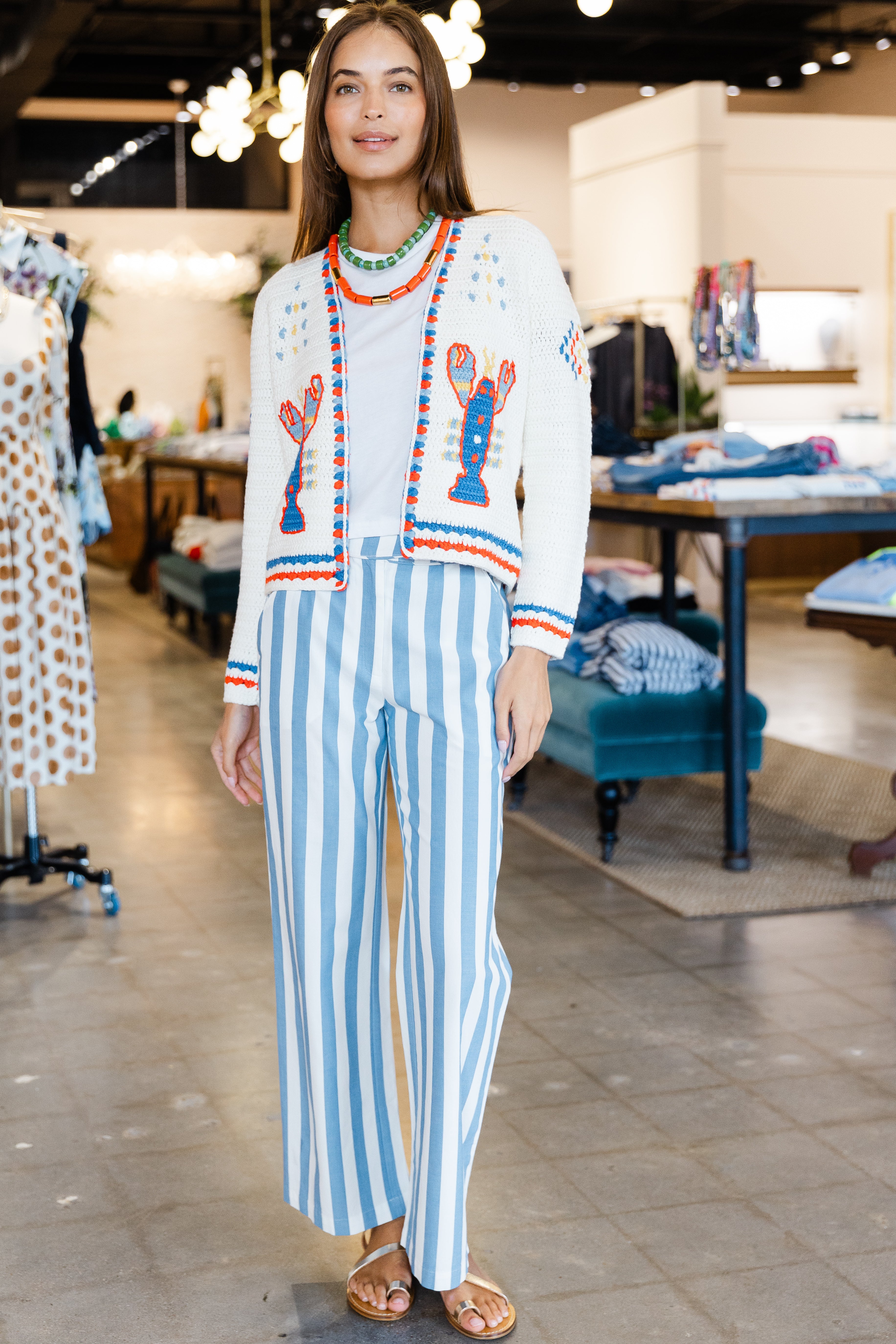 Callen Cardigan- Lobster Multi