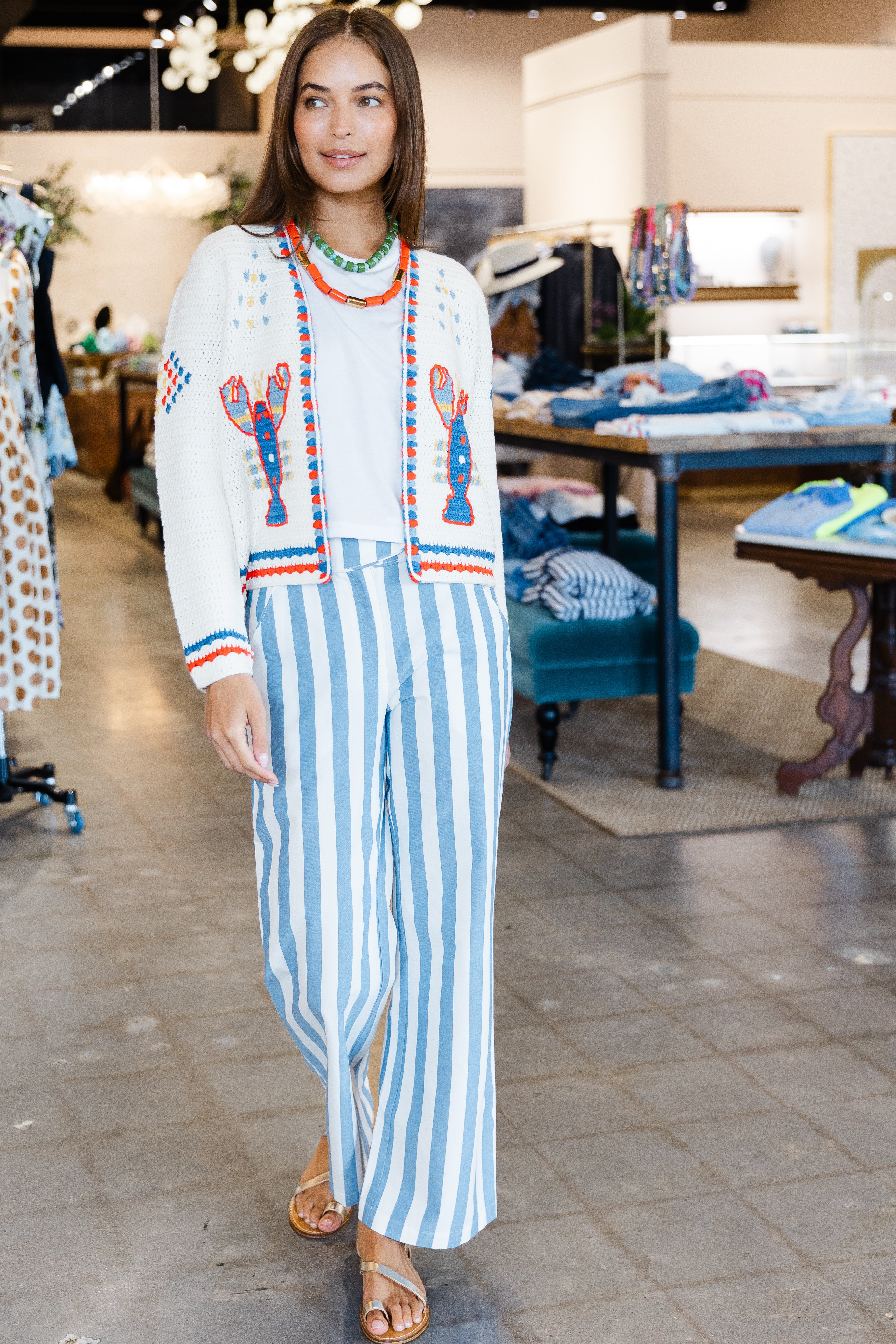 Callen Cardigan- Lobster Multi