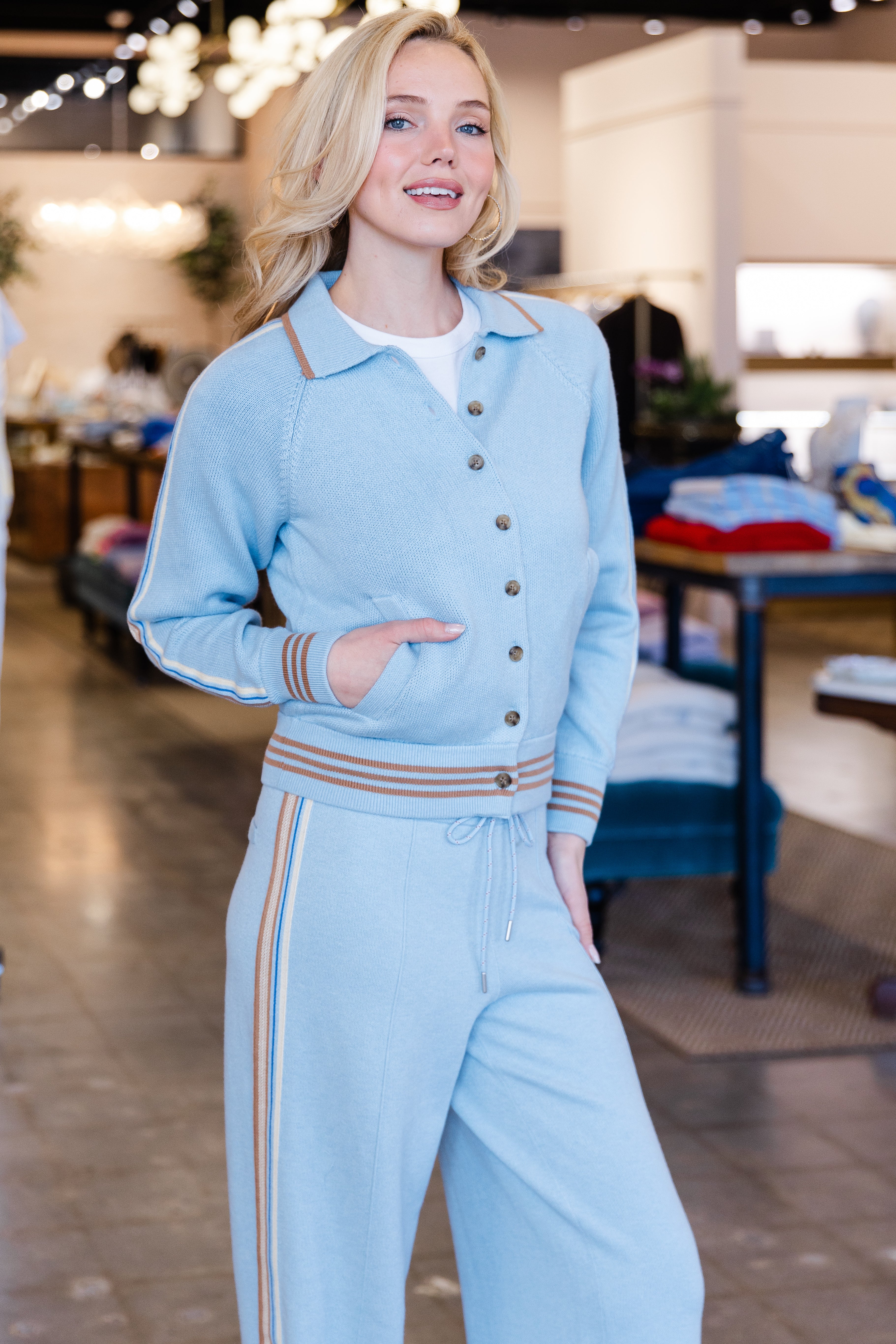 Varsity Jacket- Clear Sky