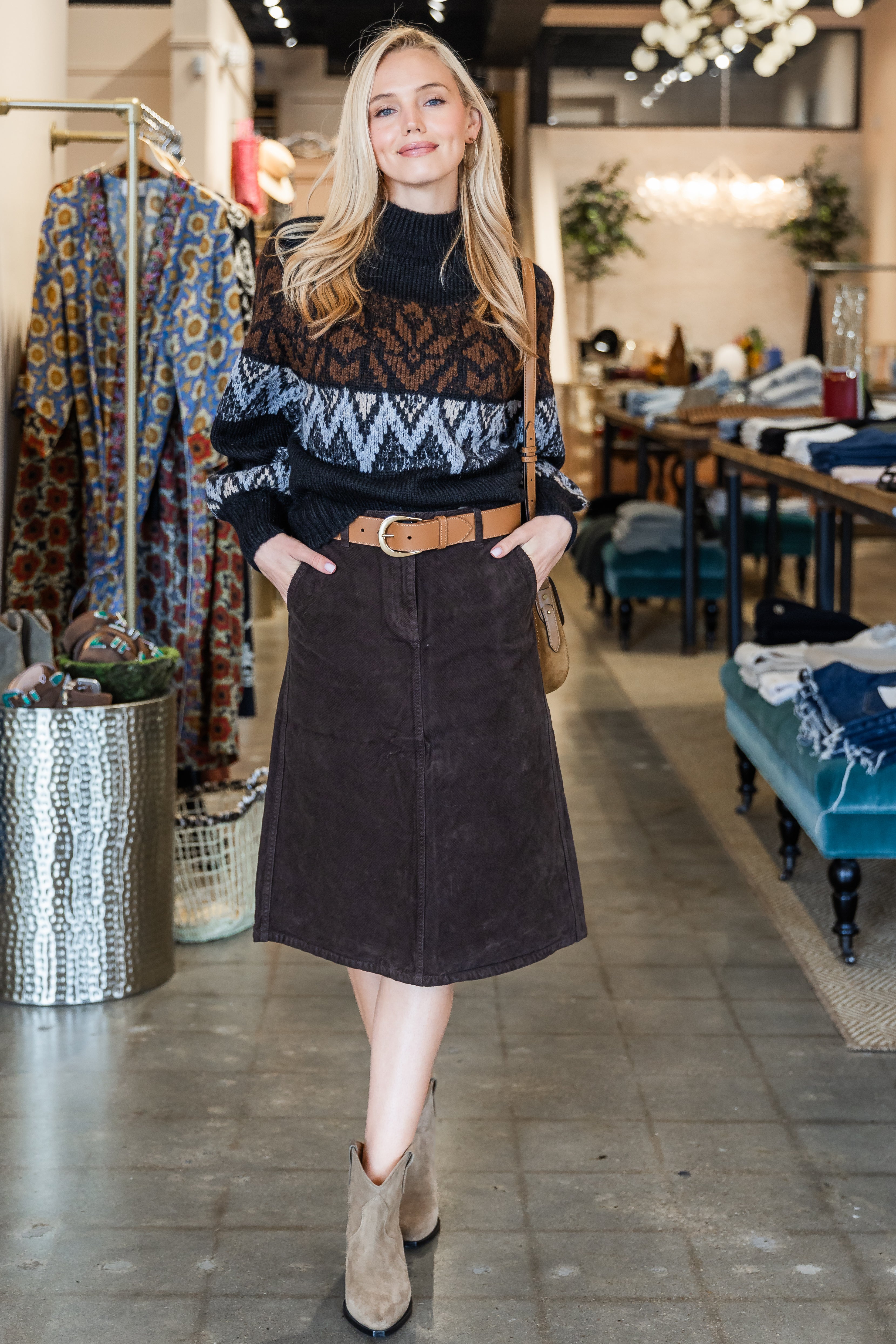 Connelly Skirt - Coffee Stretch