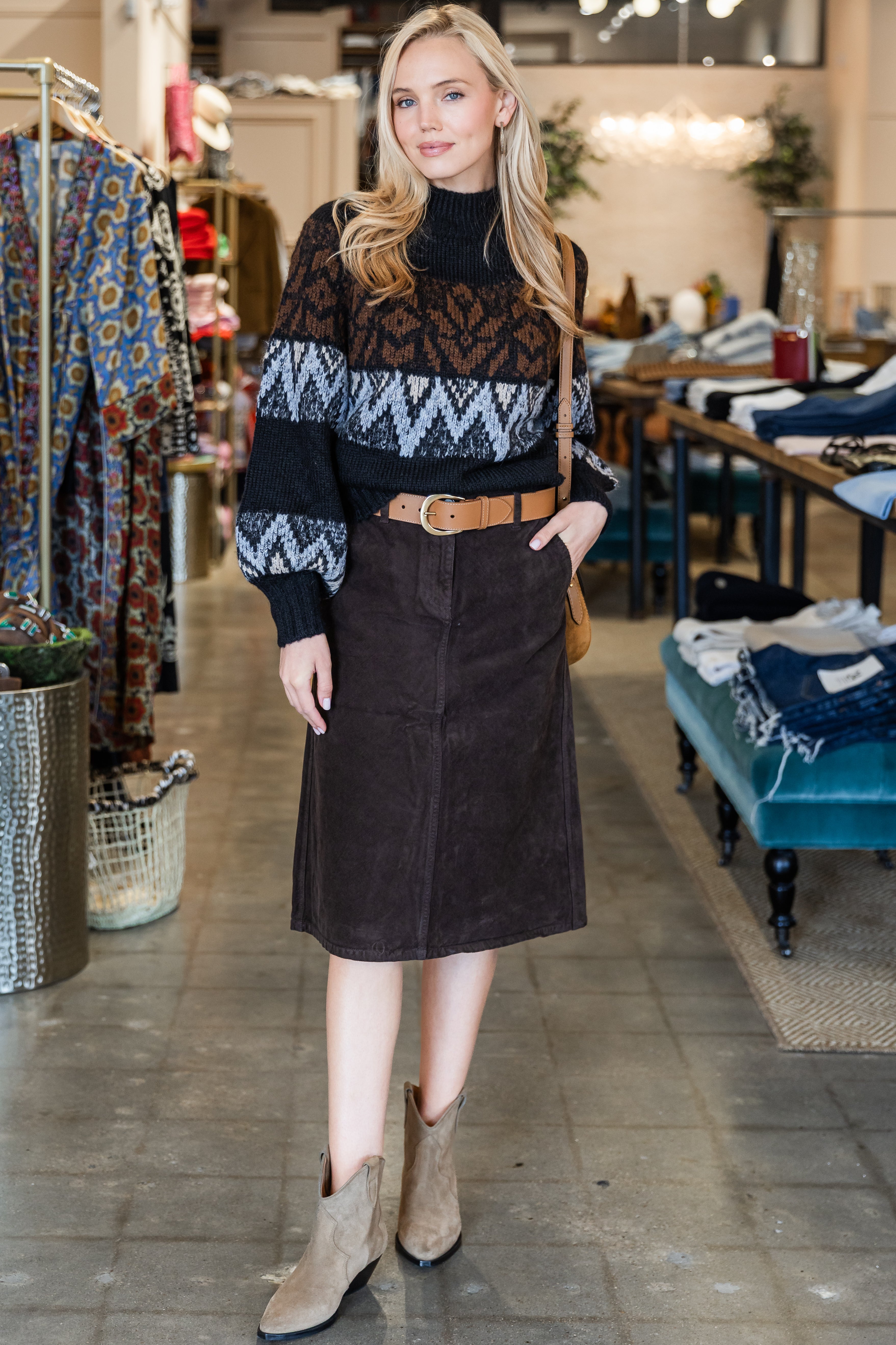 Connelly Skirt - Coffee Stretch