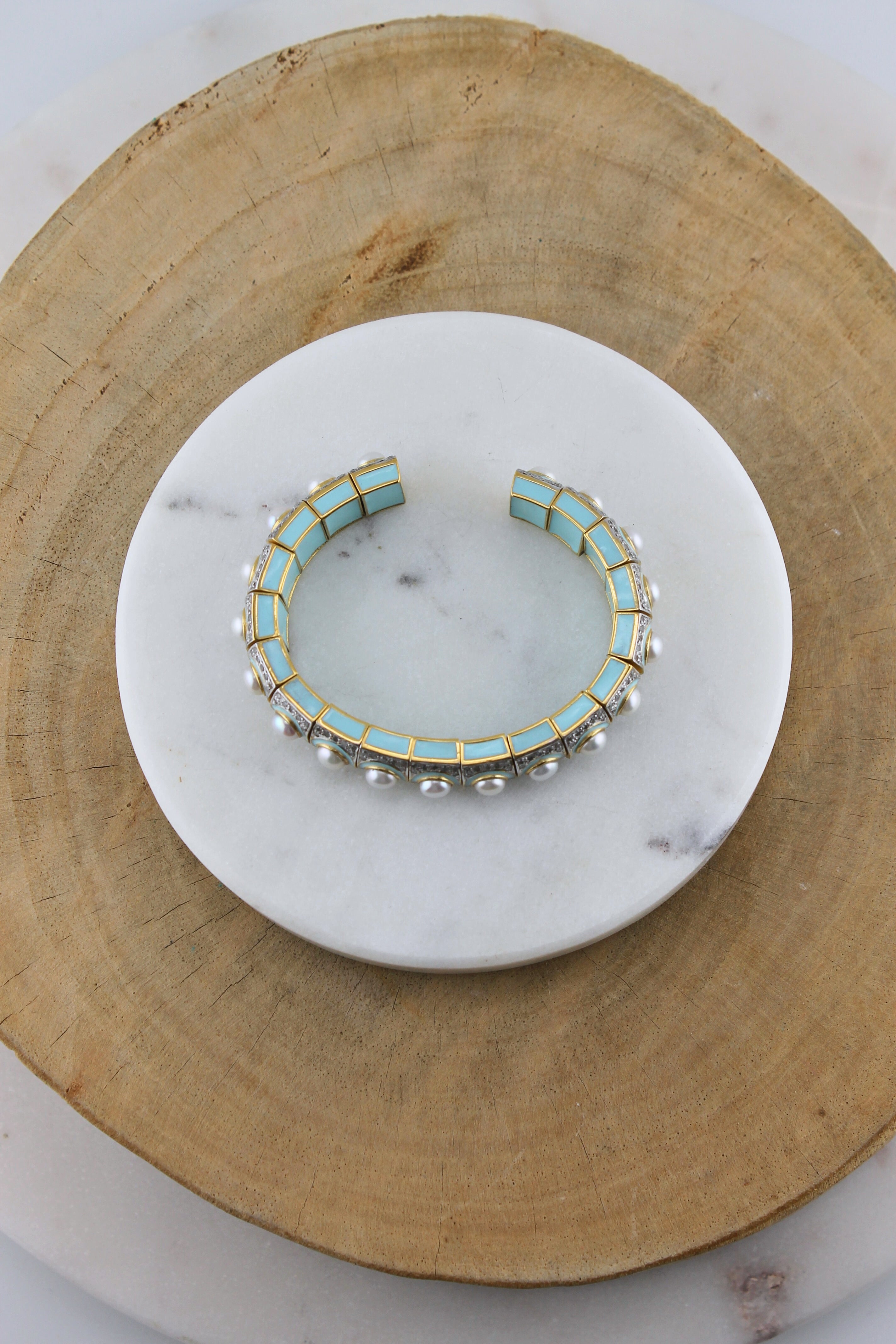 Pearl/Enamel Bracelet (y10797B)