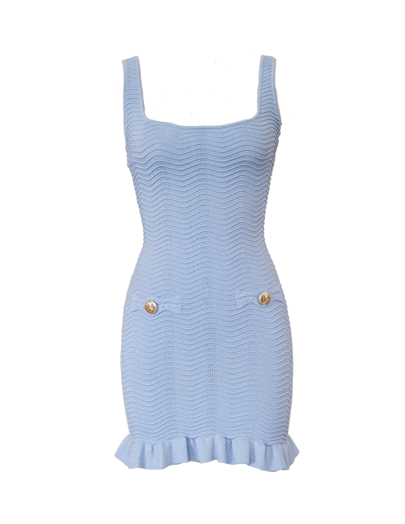 Loulou Knit Dress - Metallic Powder Blue