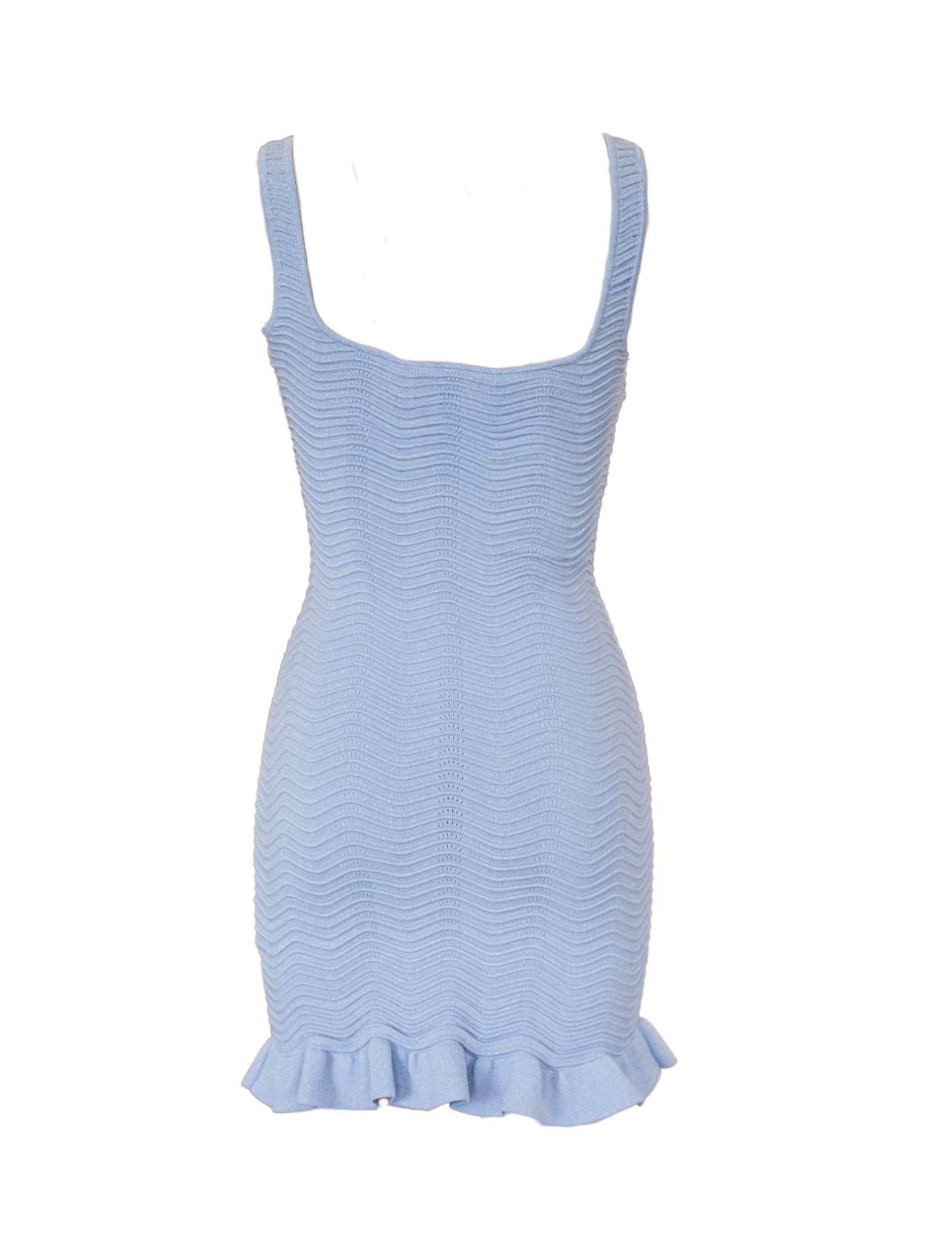 Loulou Knit Dress - Metallic Powder Blue
