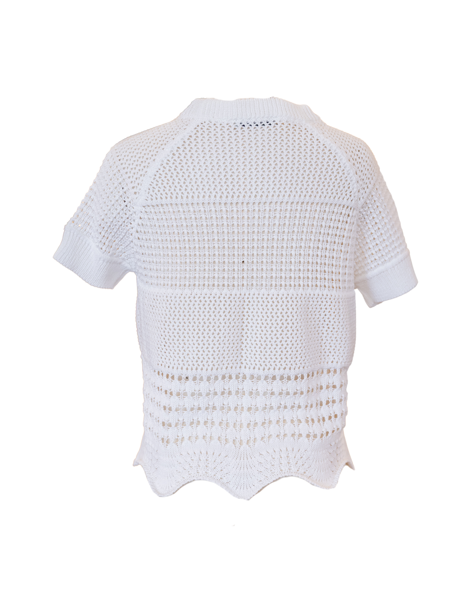 Scalloped Sweater - White