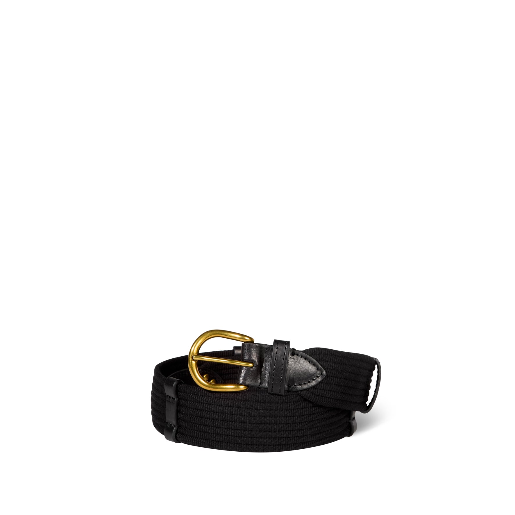 Ceinture Sangle Large - Cowskin Noir/Noir Brass