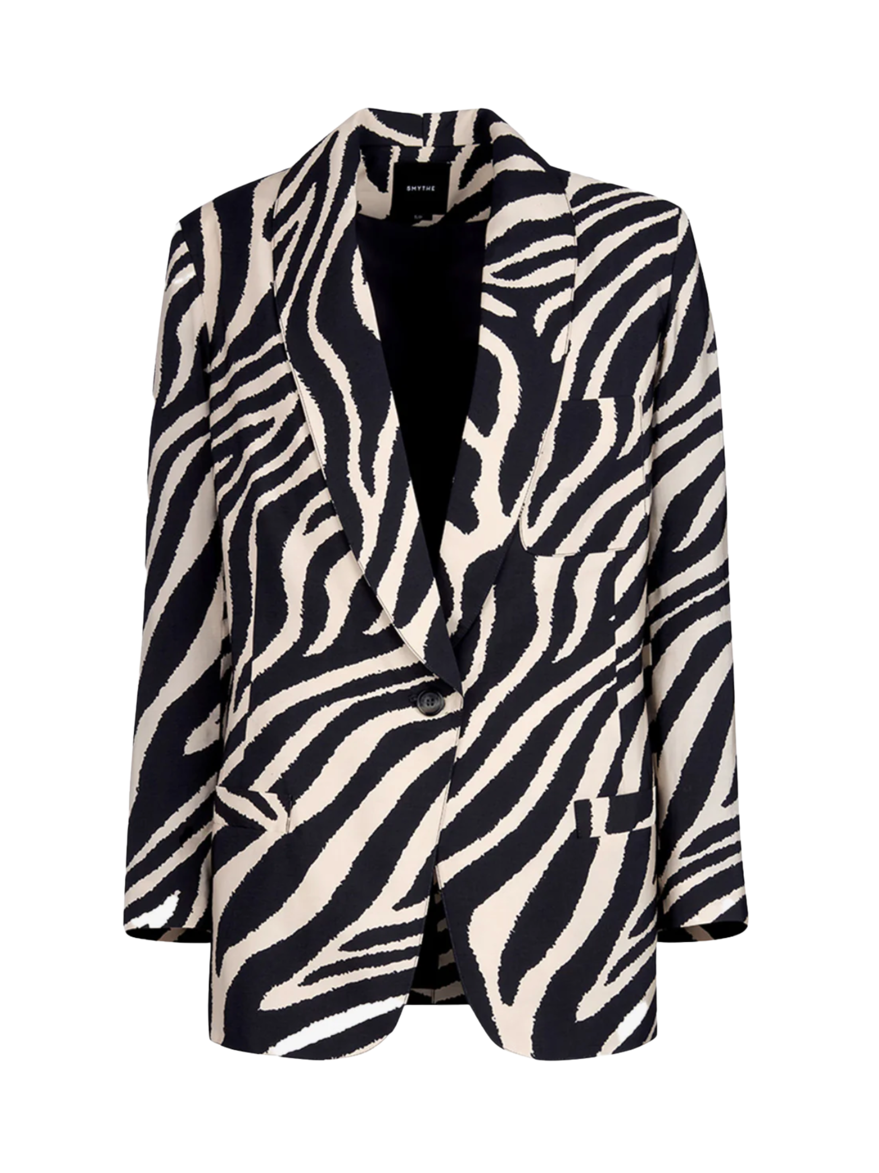 Shawl Collar Oversized Blazer - Zebra