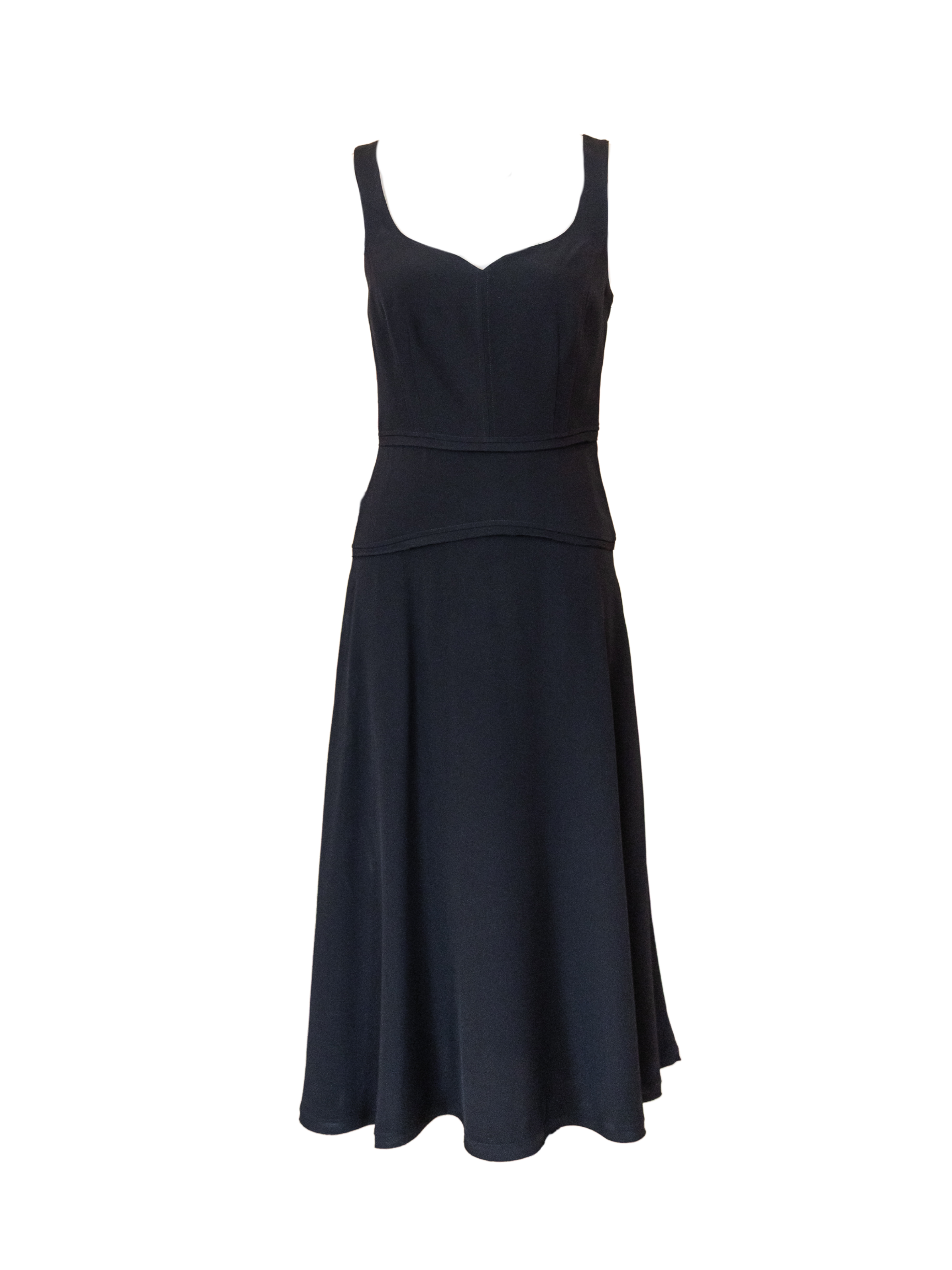 Vivi Sweetheart Neckline Midi Dress - Noir