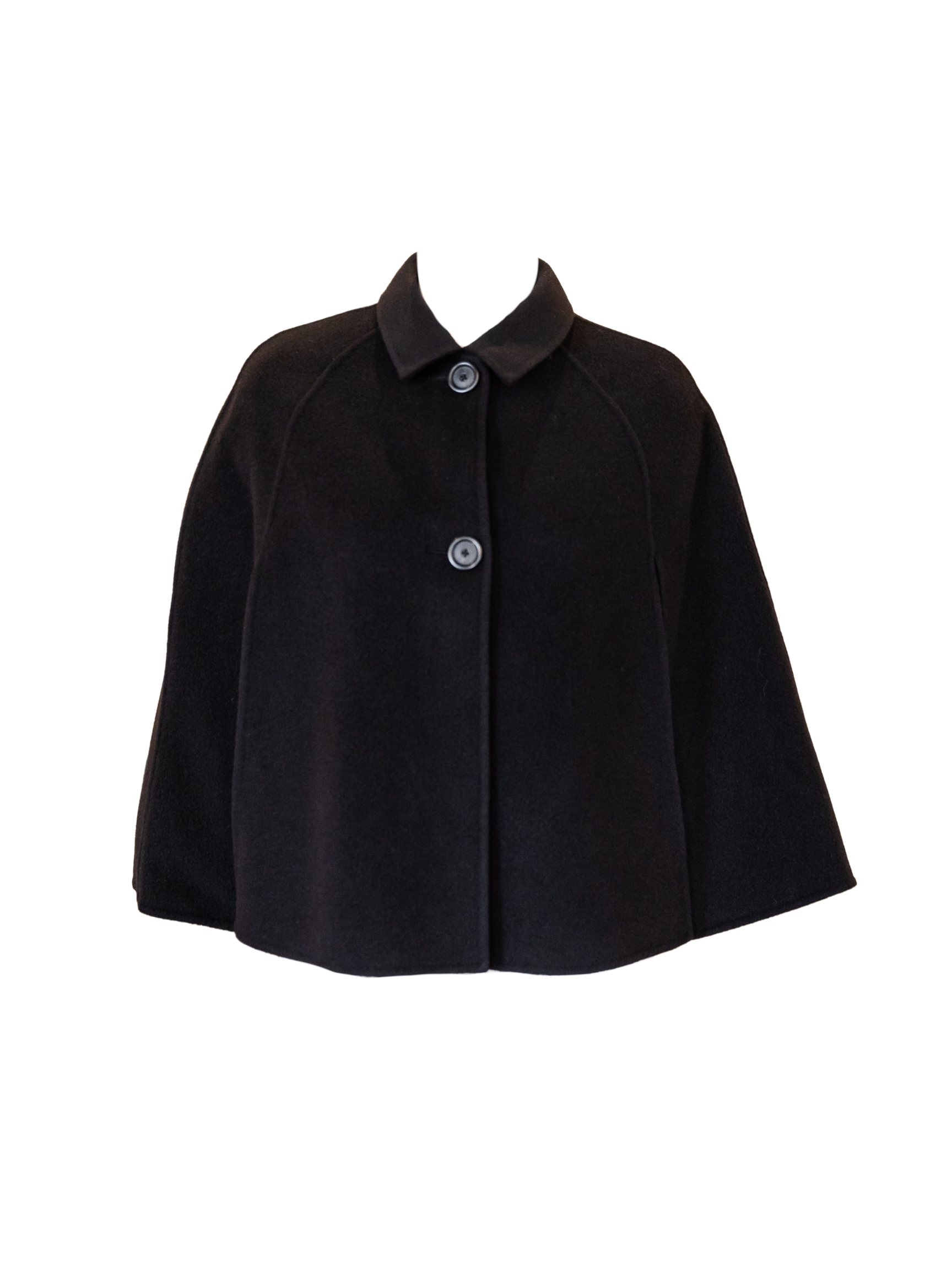 Collared Cape Jacket - Jet Black