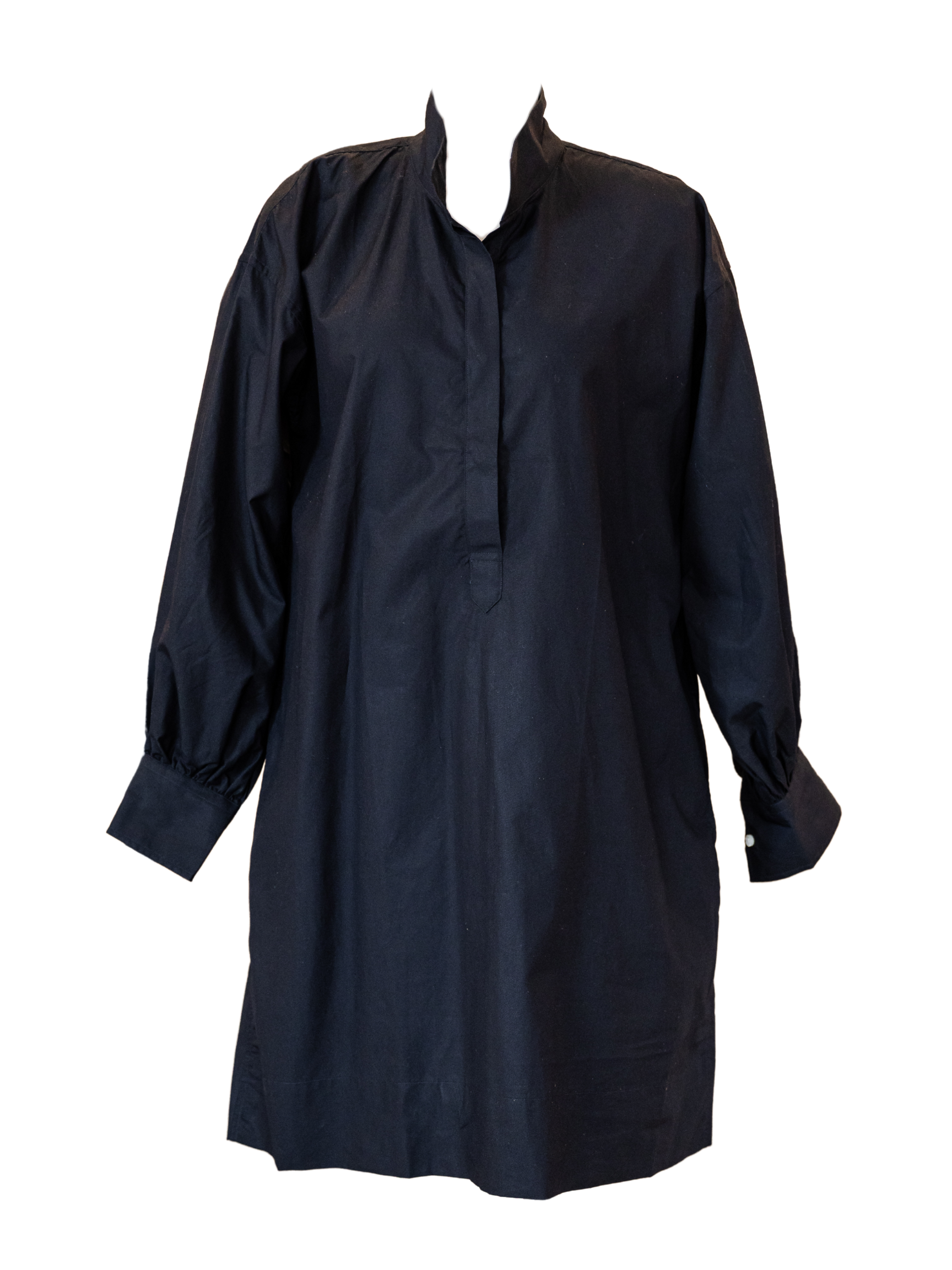 Anaya Popover Dress - Black Poplin