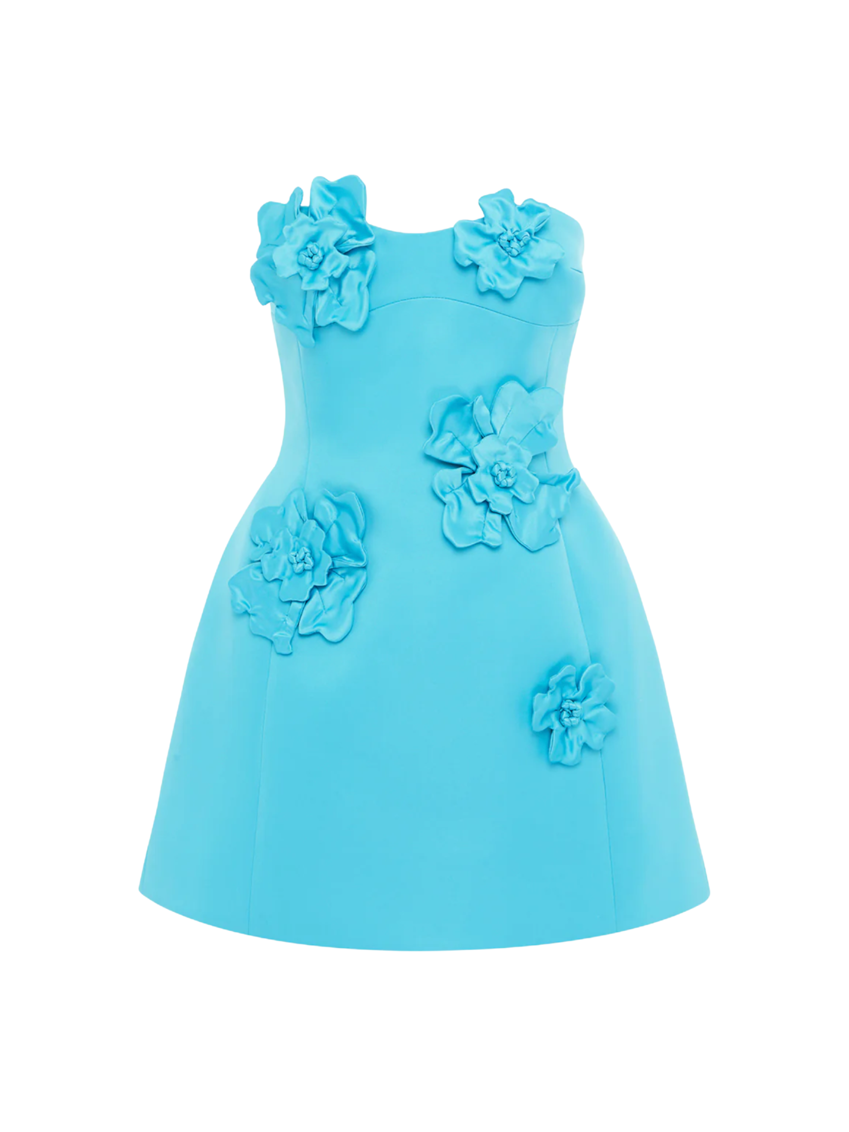 Rosario Petal Bustier Mini Dress - Aqua