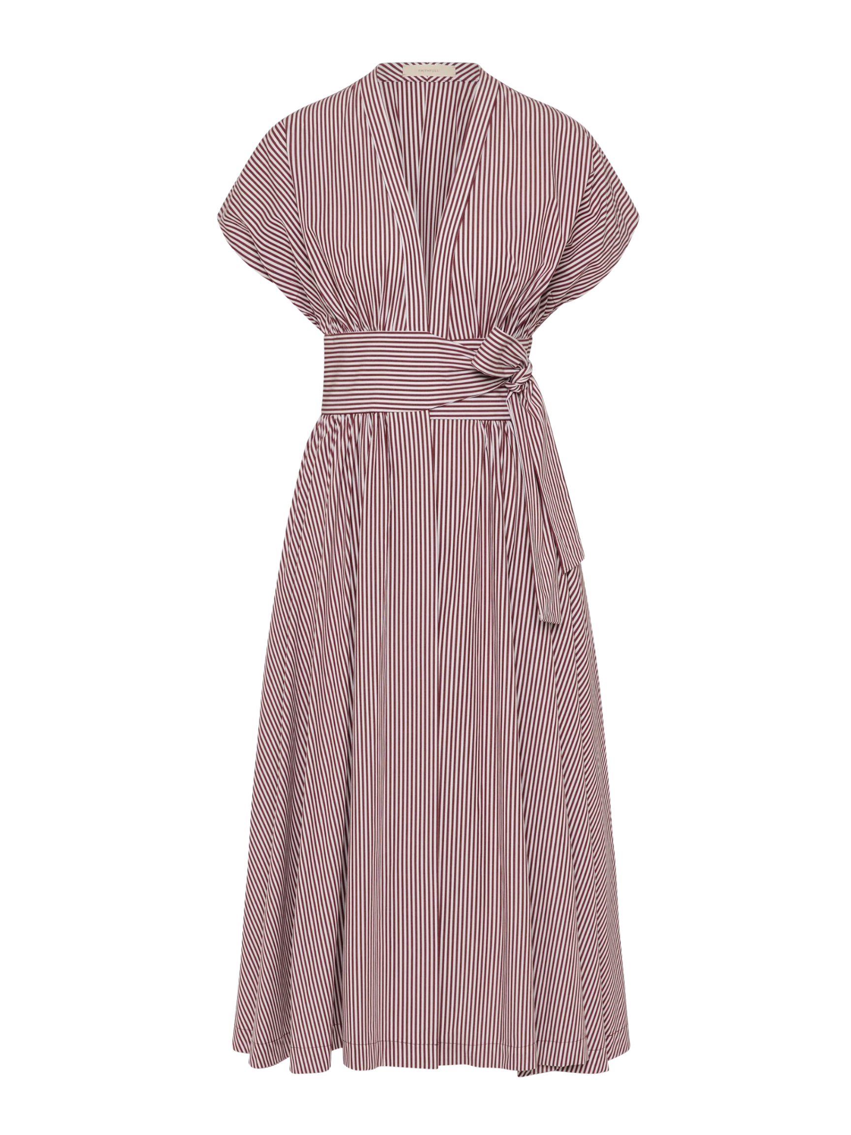 Lova Midi Dress - Maia Stripe Burgundy