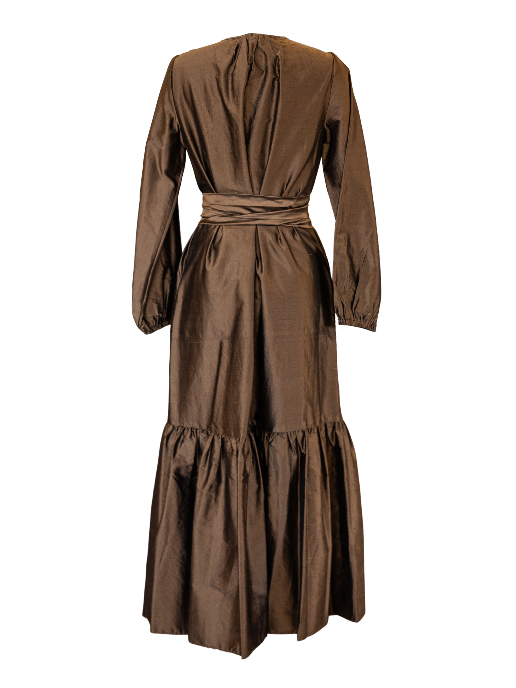 Aba Maxi Dress - Copper Washed Silk Shantung