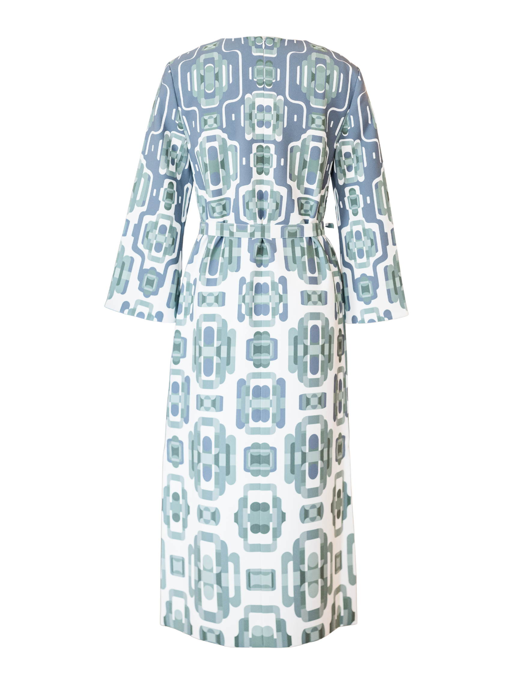 Larissa Dress - Blue/Sage Print