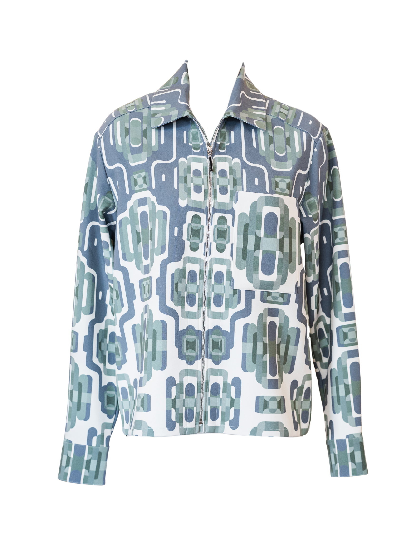 Kalisz Jacket - Blue/Sage Print