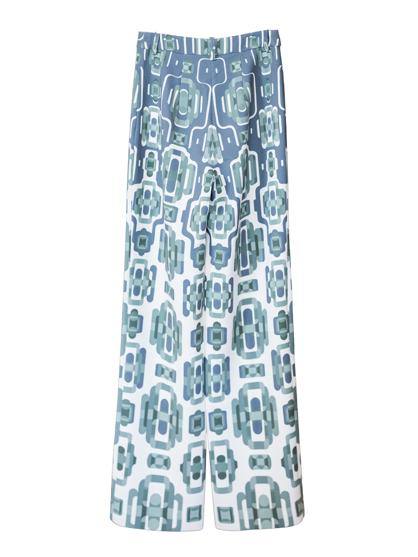 Salerno Pant - Blue/Sage Print