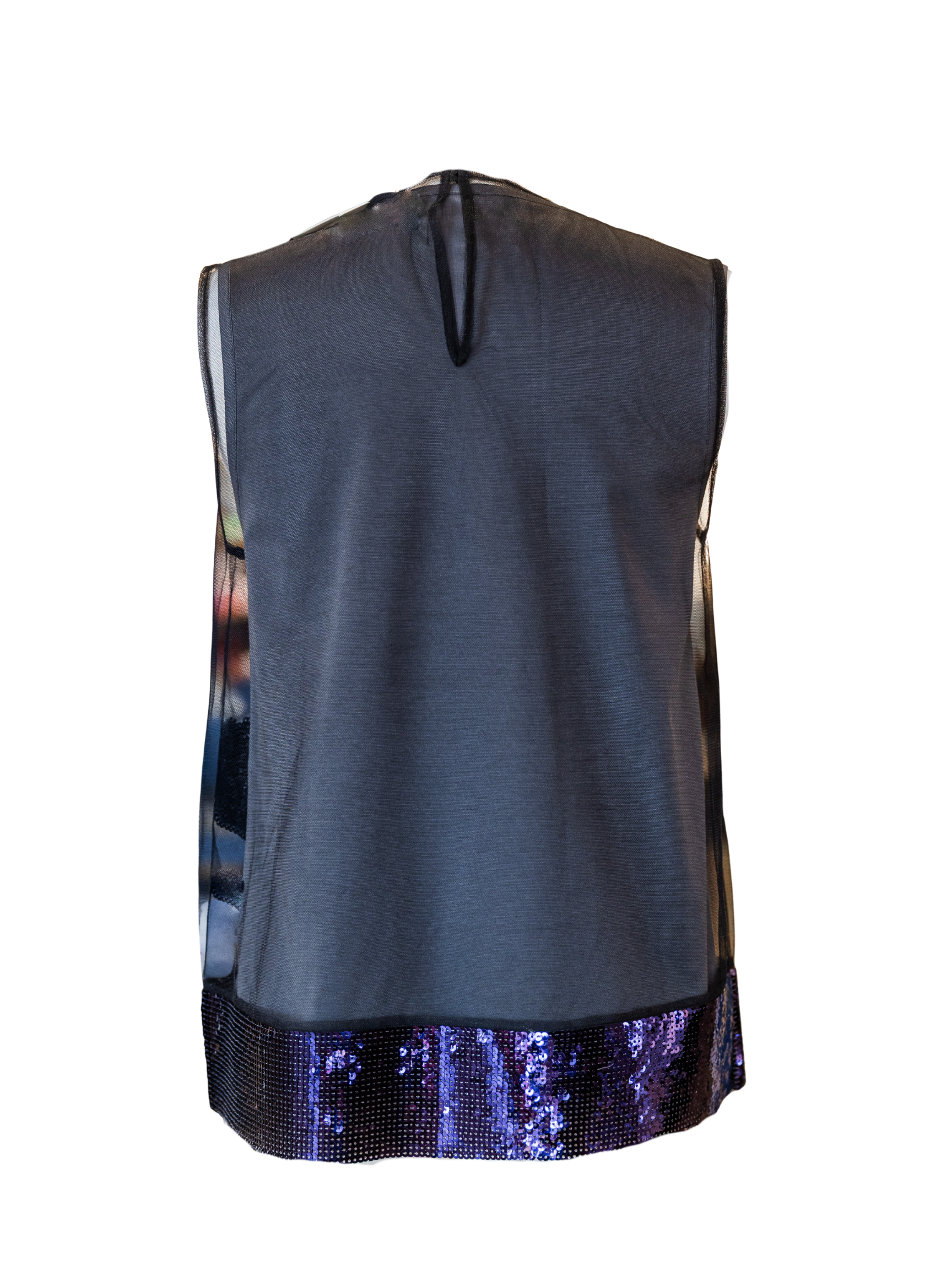 Sequin & Tulle Top - Berry