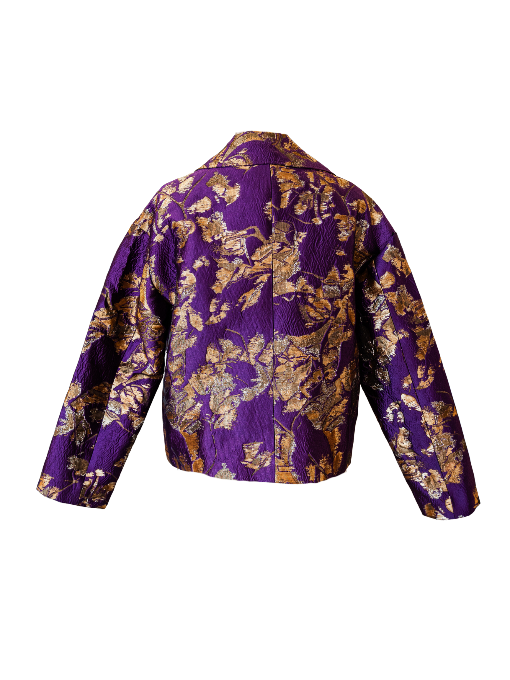 Printed Double Breasted Jacket - Berry