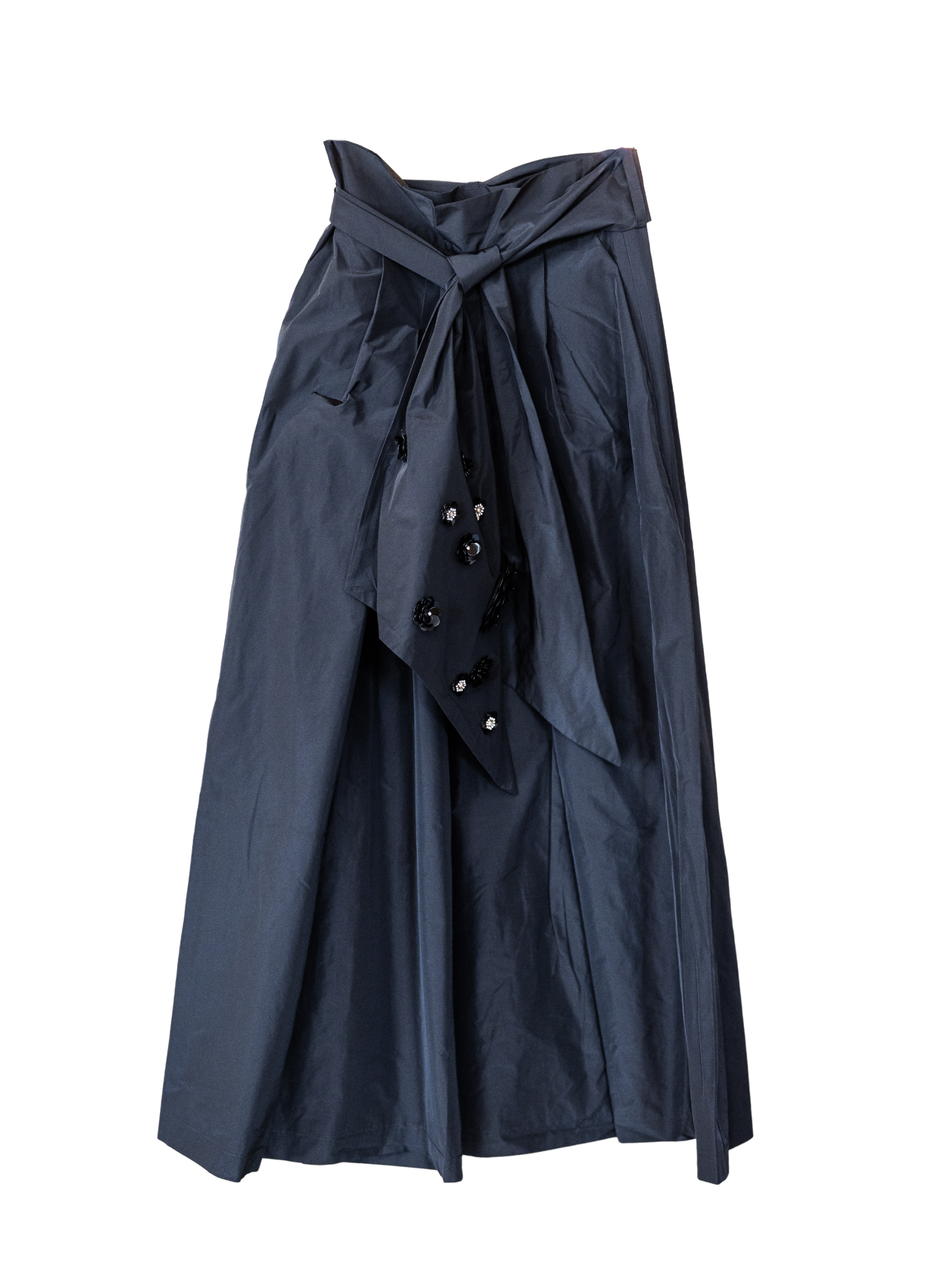 Taffeta Midi Skirt - Black