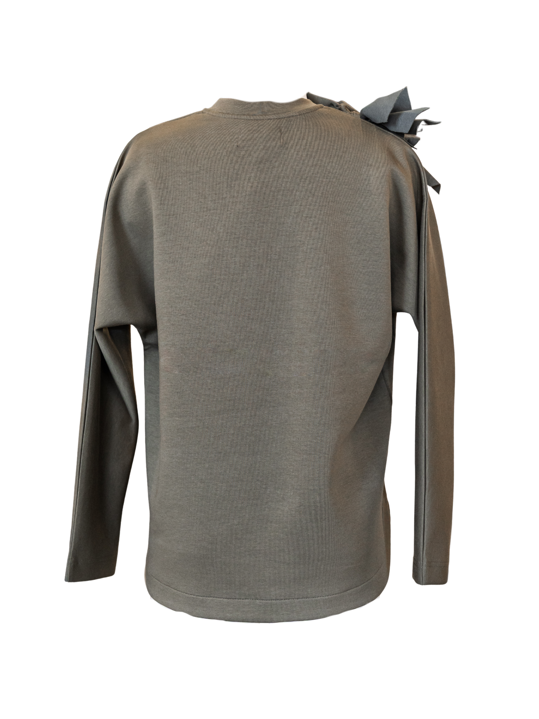 Long Sleeve V-Neck Top - Kaki