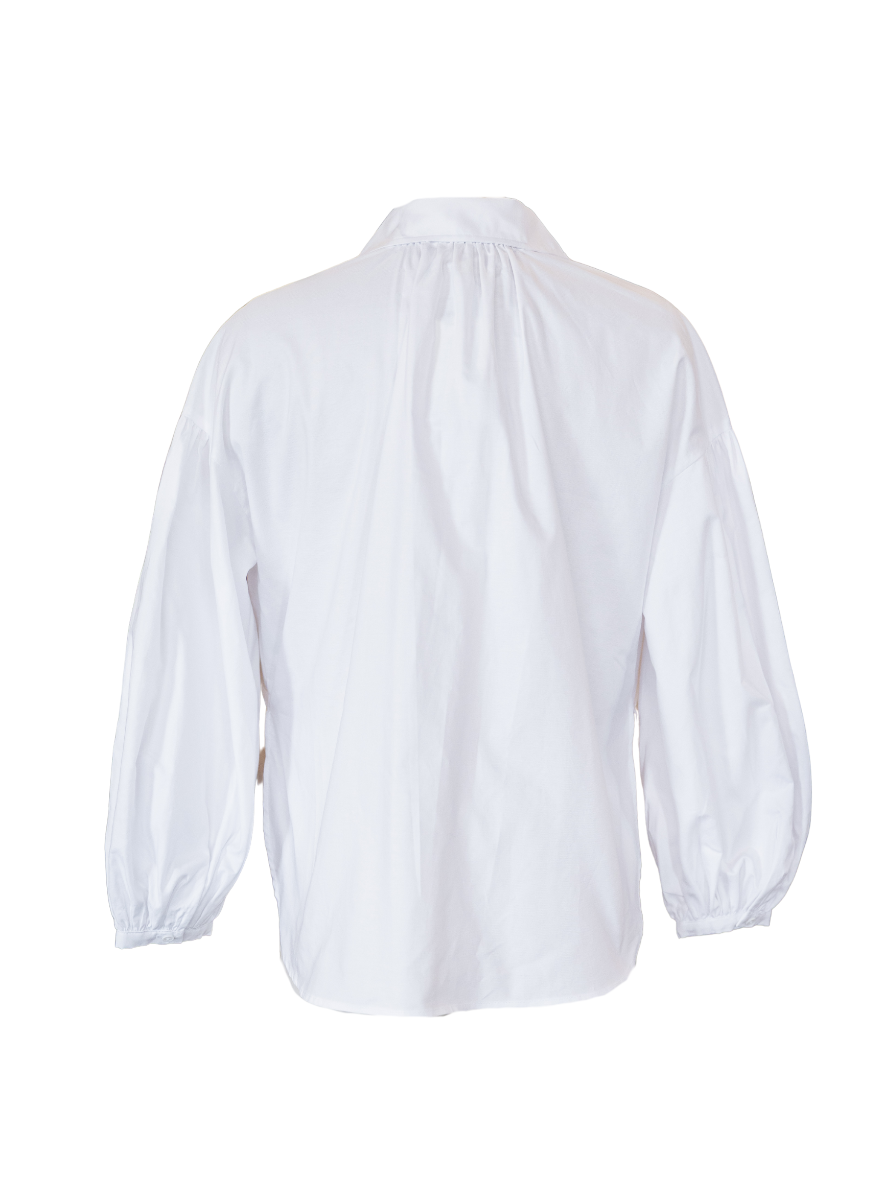 Balloon Sleeve Button Down - White