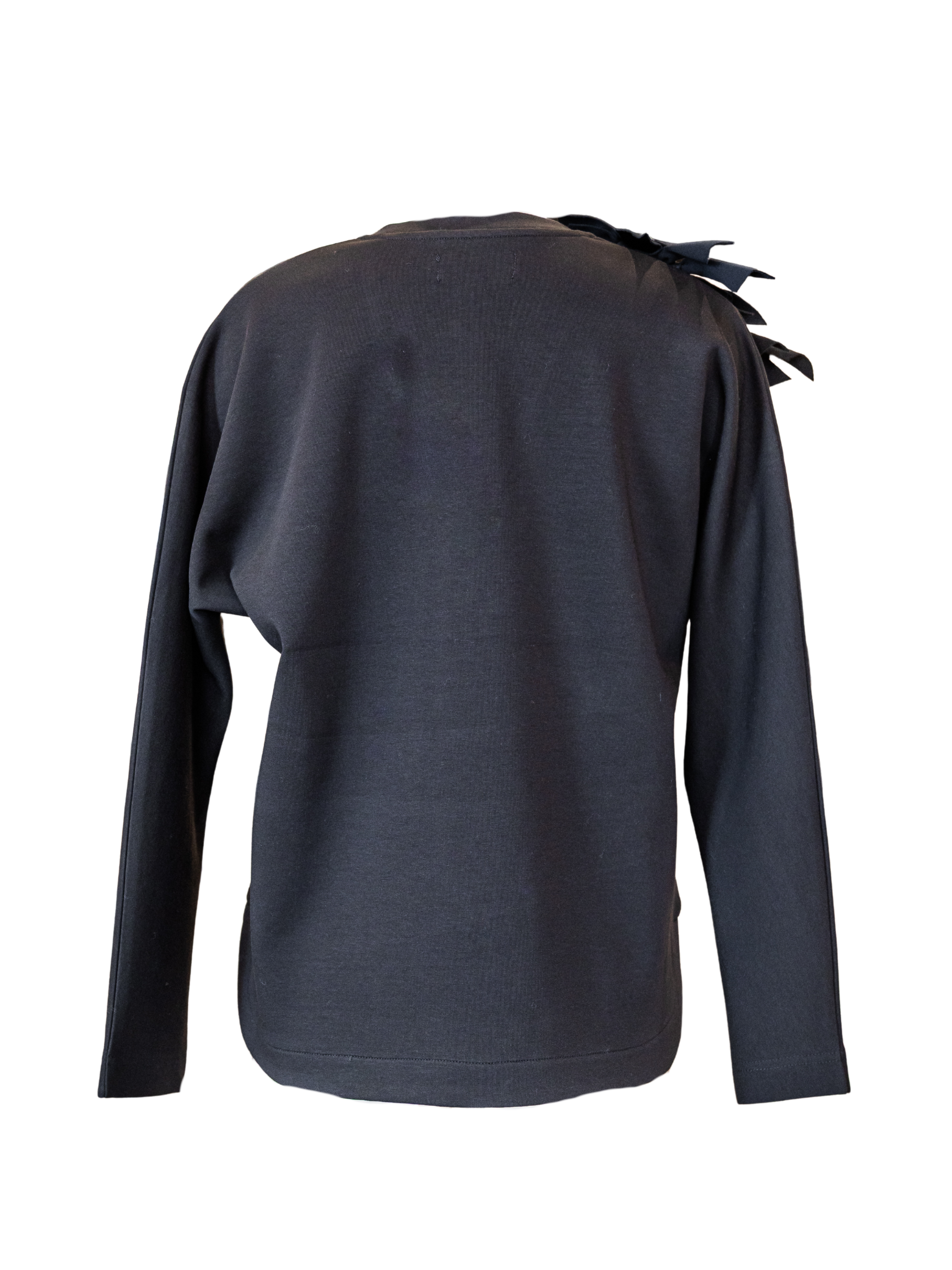 Long Sleeve V-Neck Top - Black