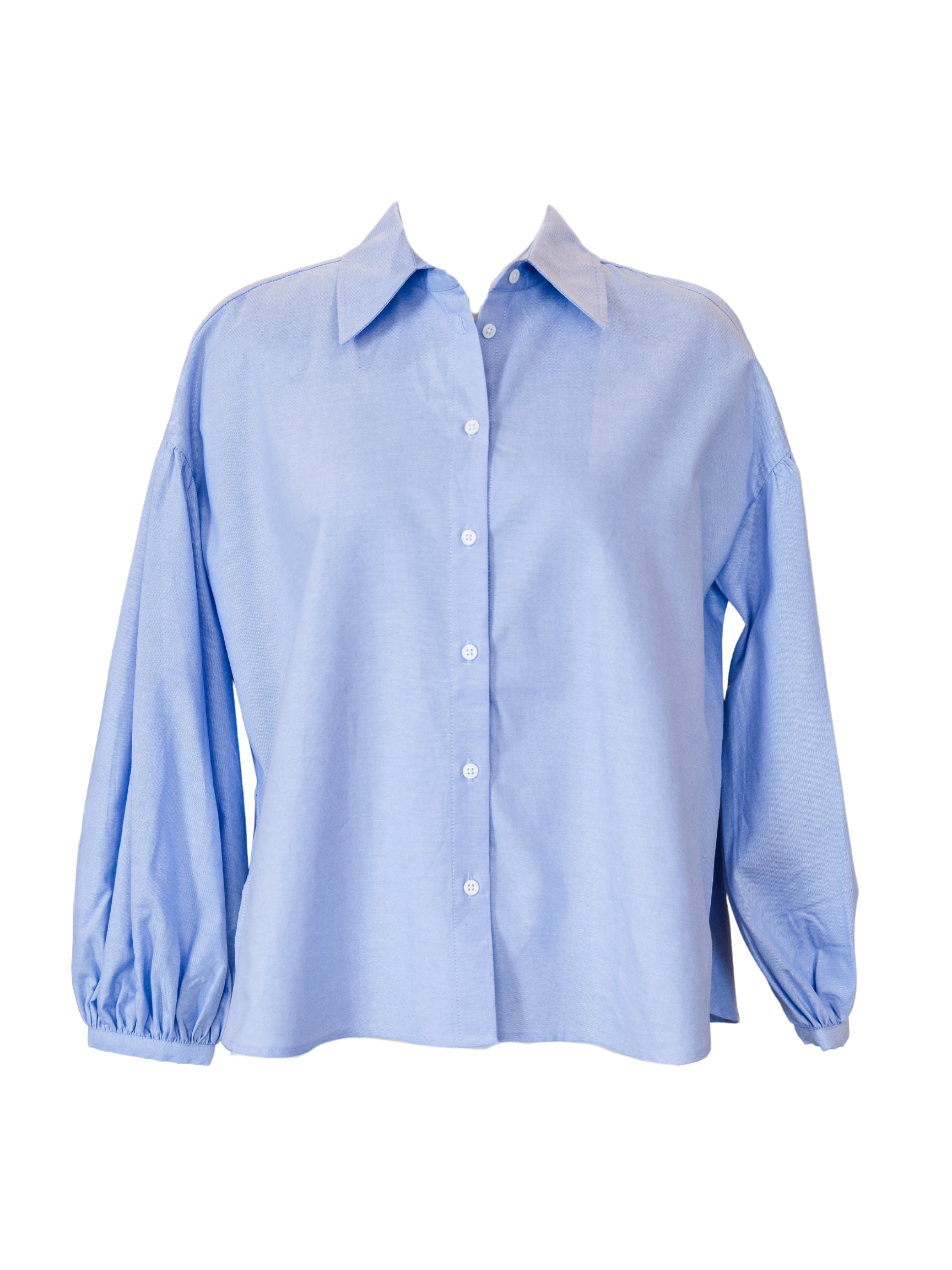 Balloon Sleeve Button Down - Blue